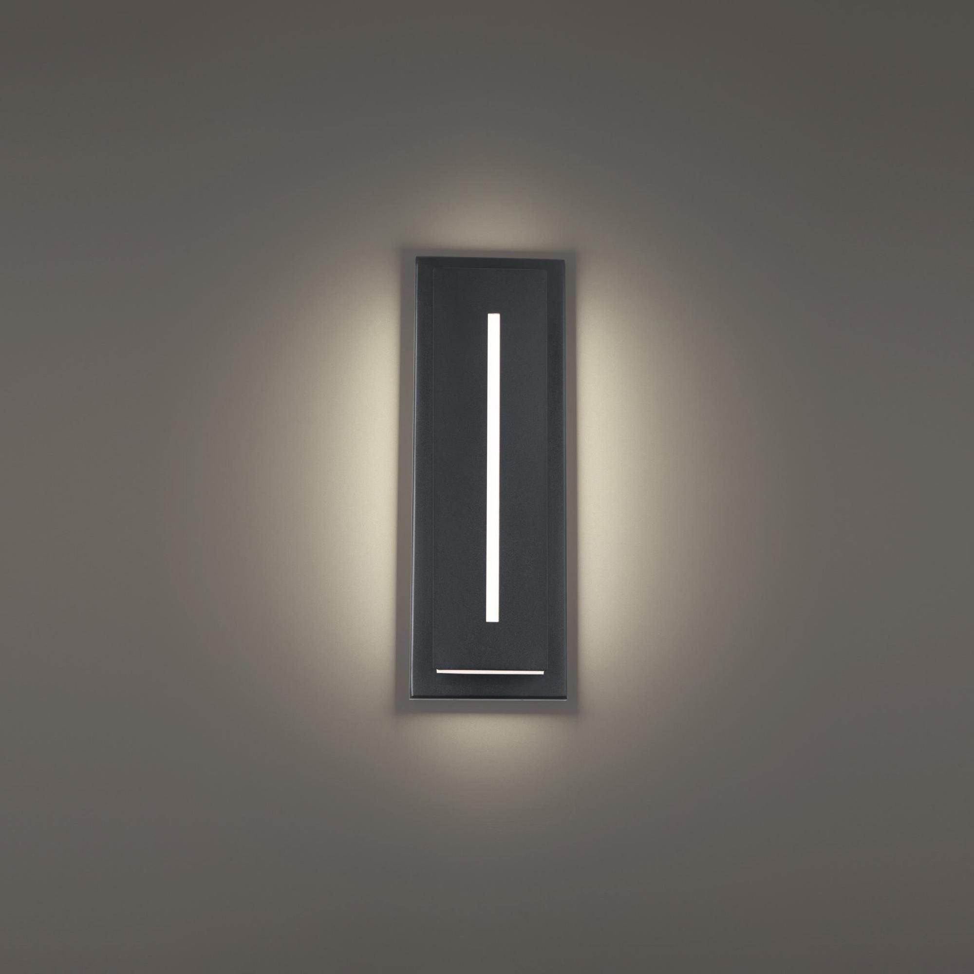 Midnight 16in LED Indoor or Outdoor Wall Light 3-CCT set to 3000K in Black
