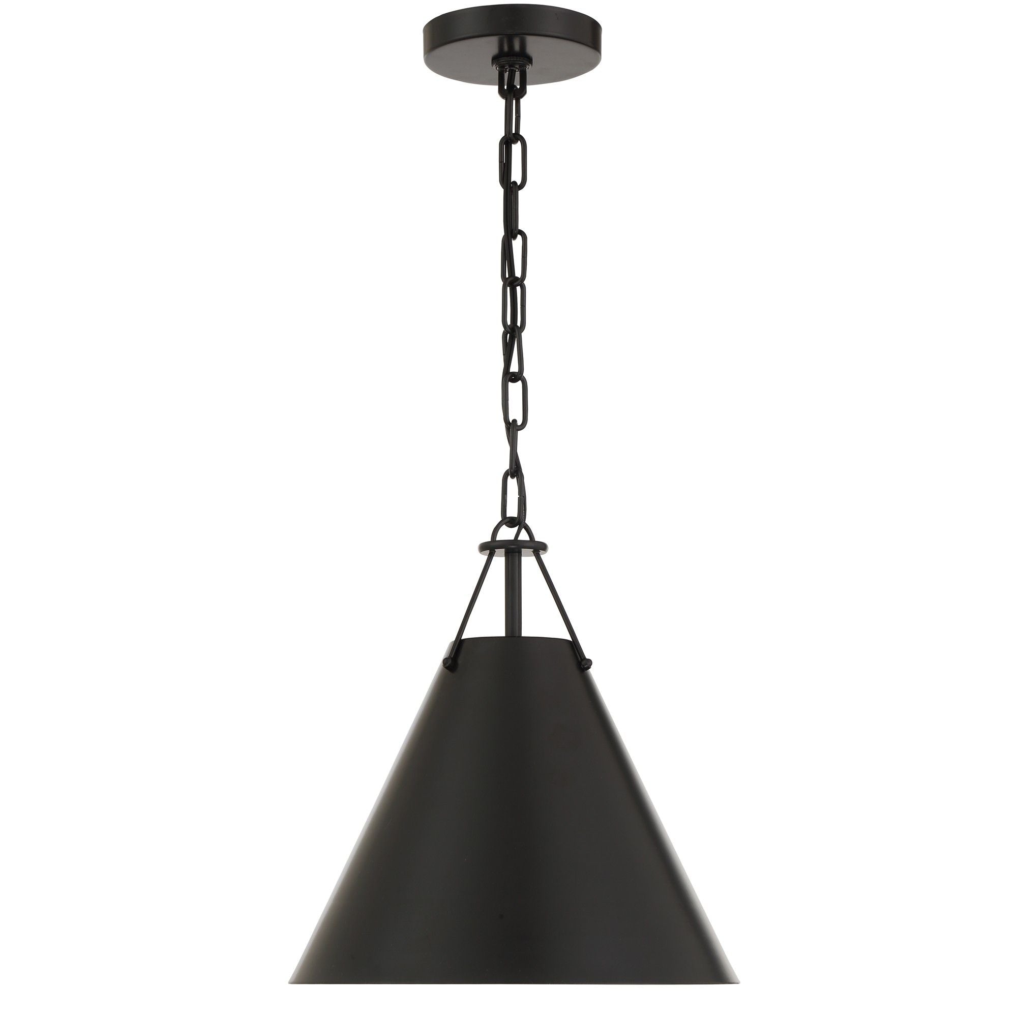 Xavier 1 Light Matte Black Mini Pendant Steel Shade 12"W x 12"H x 12"D
