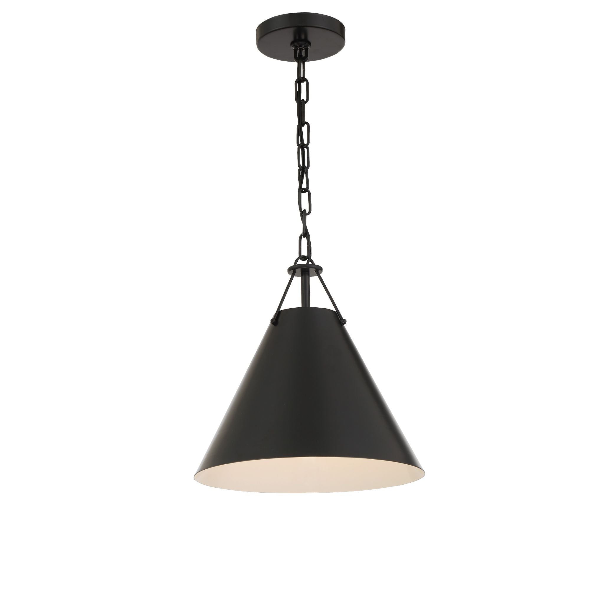 Xavier 1 Light Matte Black Mini Pendant Steel Shade 12"W x 12"H x 12"D