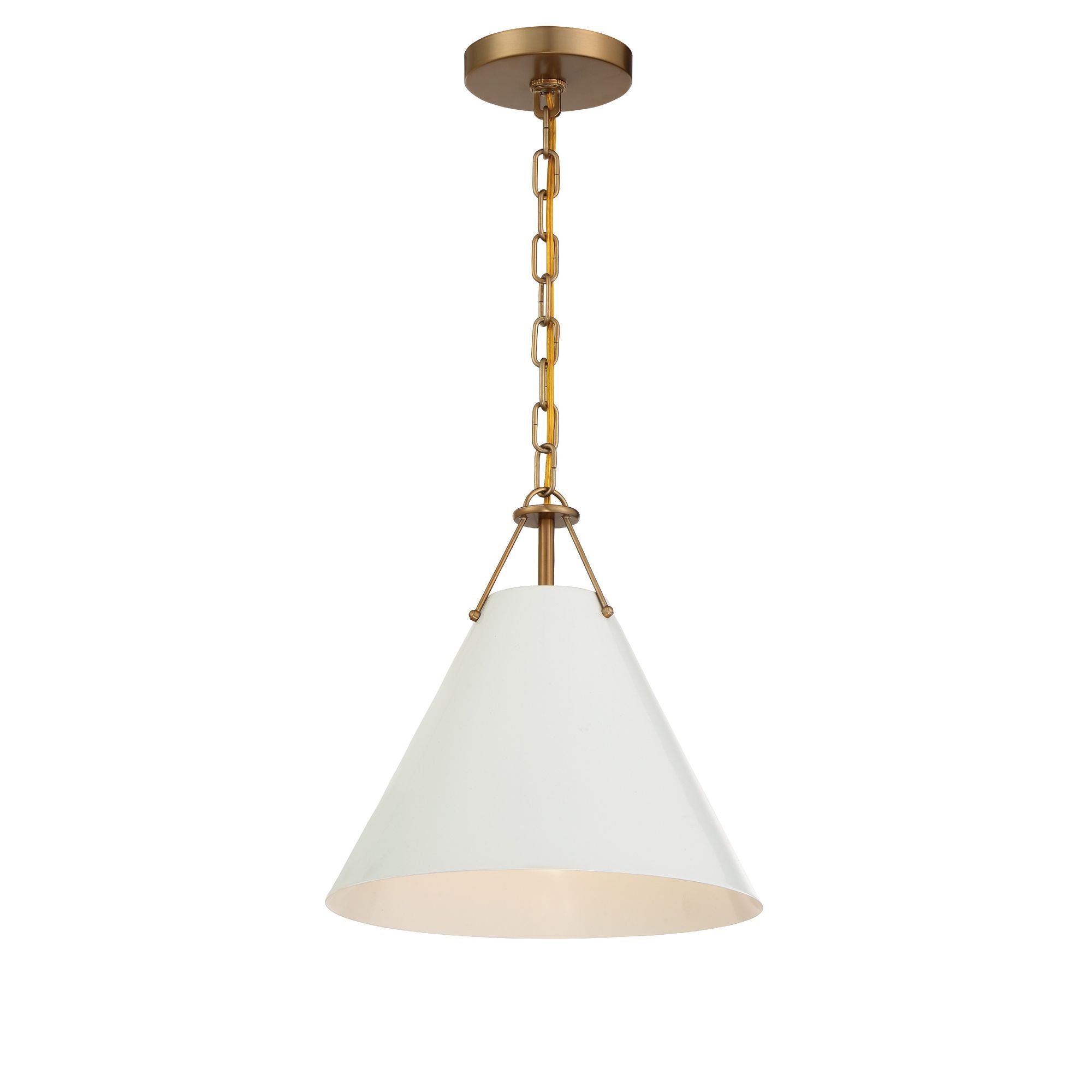 Xavier 1 Light Vibrant Gold Mini Pendant Steel Shade 12"W x 12"H x 12"D