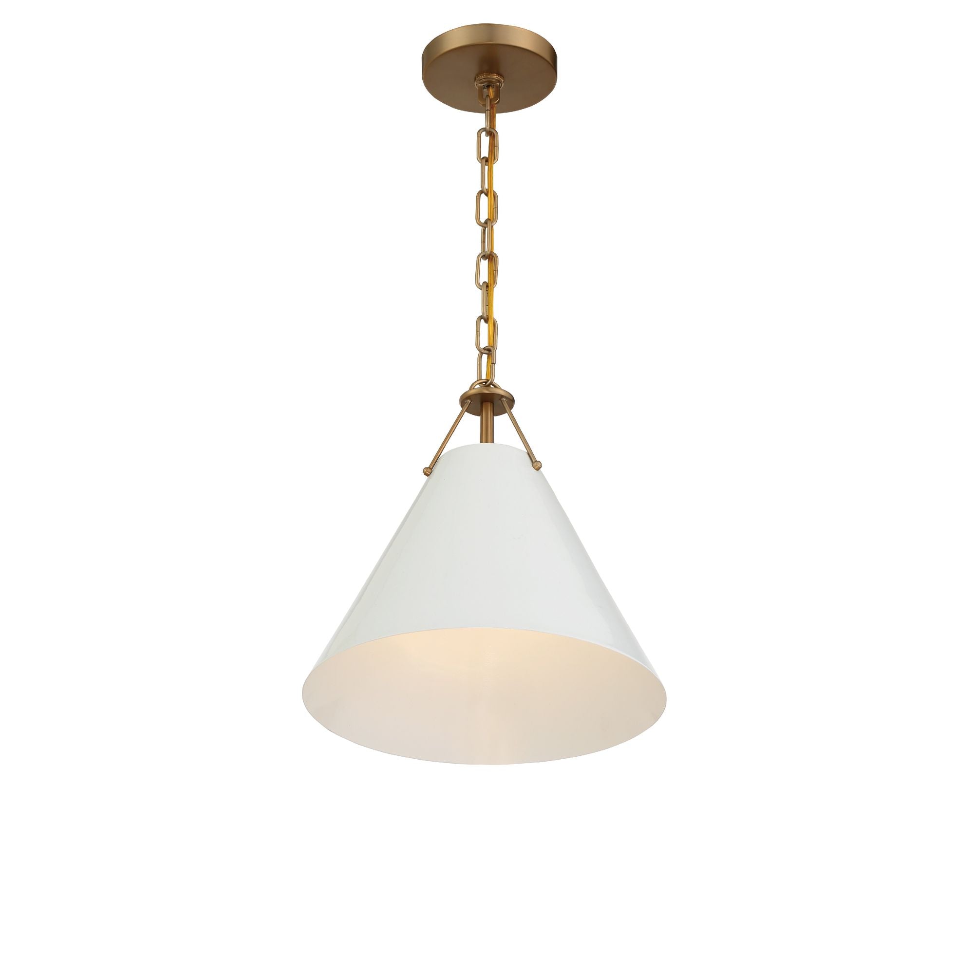 Xavier 1 Light Vibrant Gold Mini Pendant Steel Shade 12"W x 12"H x 12"D