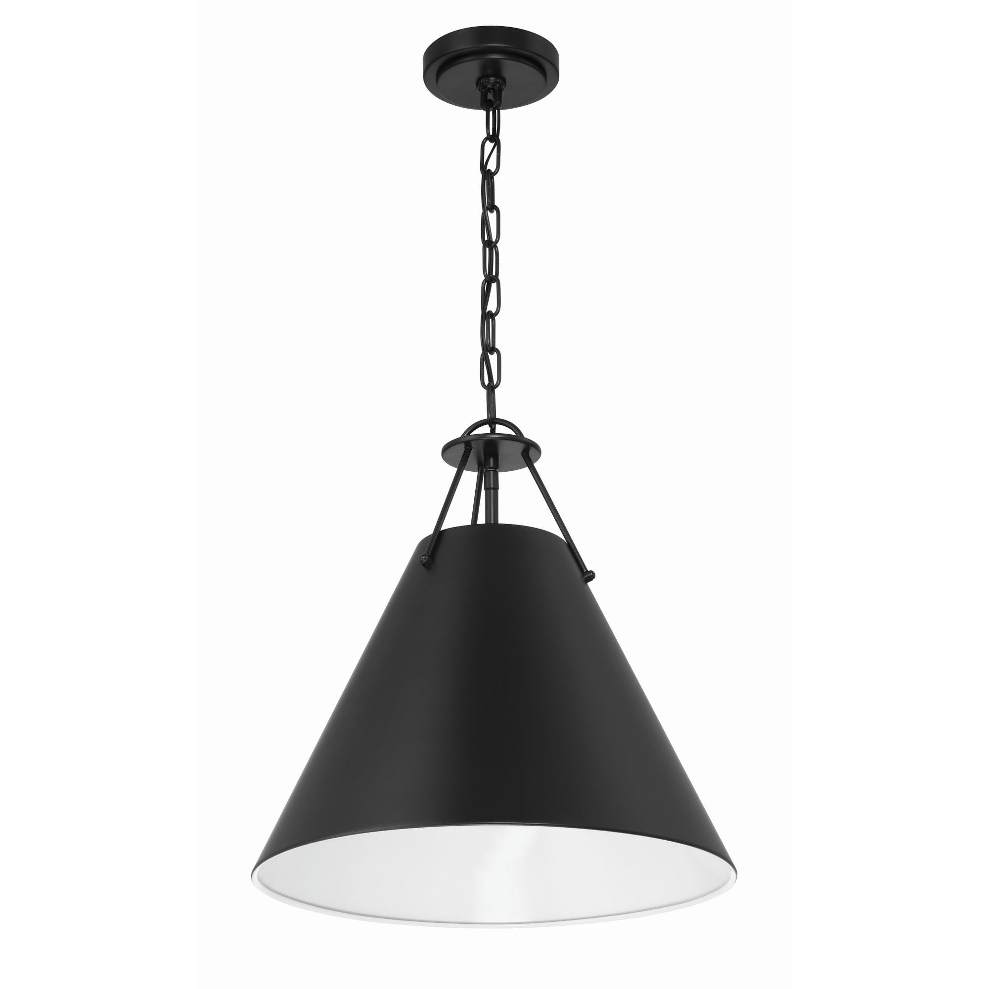 Xavier 3 Light Matte Black Pendant Steel Shade 16"W x 16.5"H x 16"D