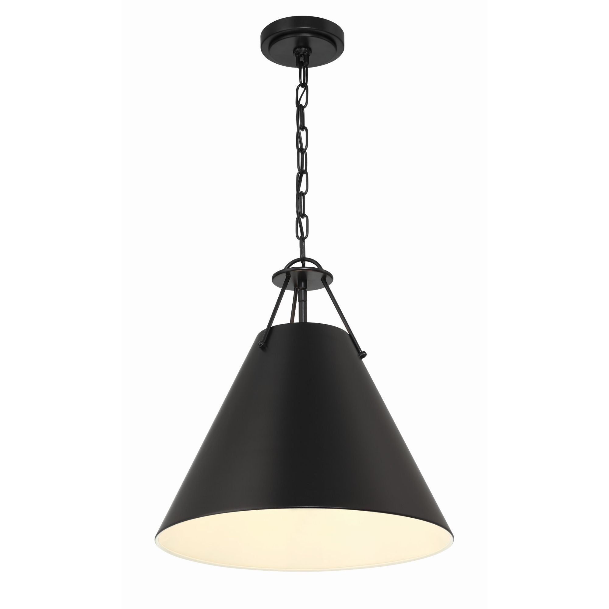 Xavier 3 Light Matte Black Pendant Steel Shade 16"W x 16.5"H x 16"D