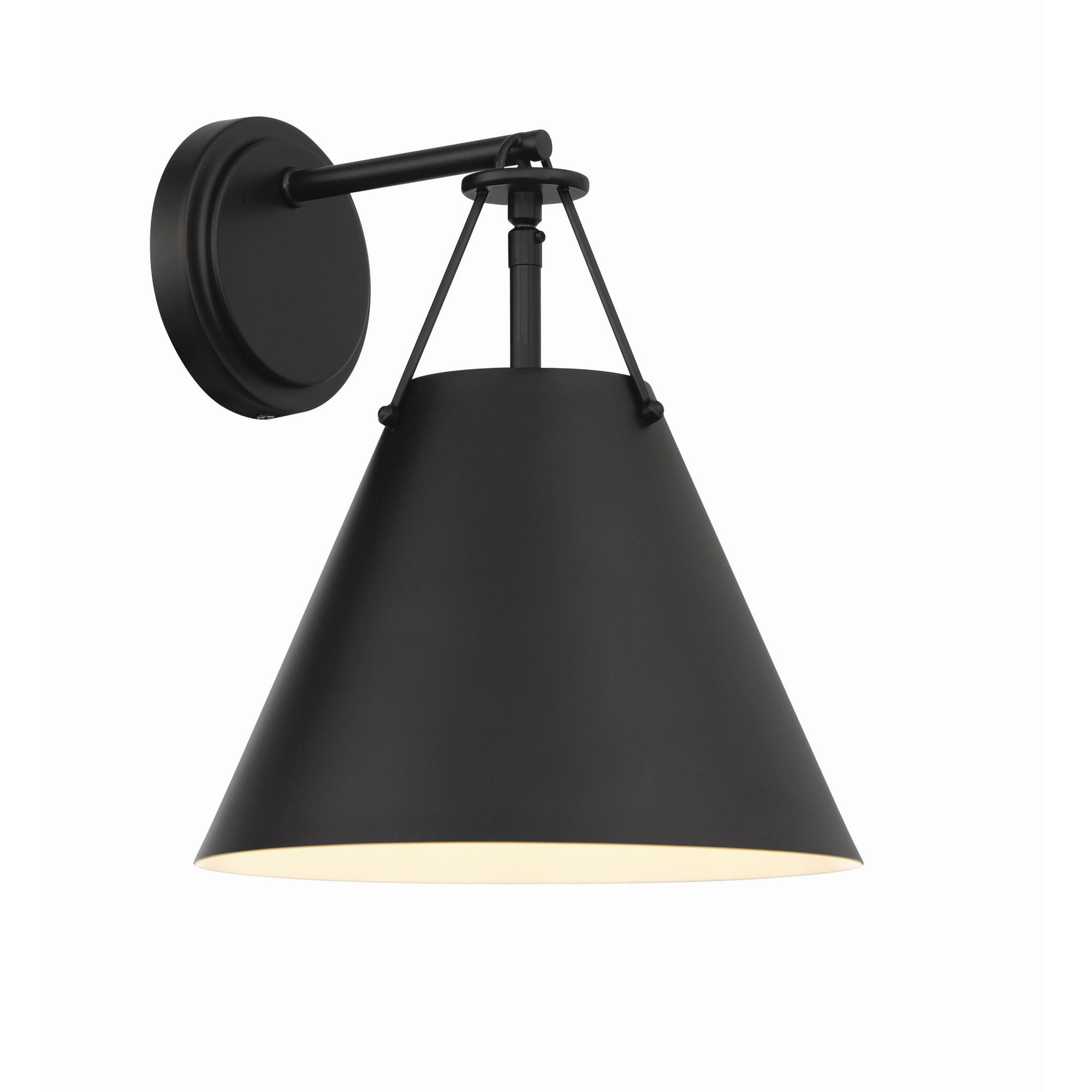 Xavier 1 Light Matte Black Sconce Steel Shade 10"W x 12.5"H x 10.5"D