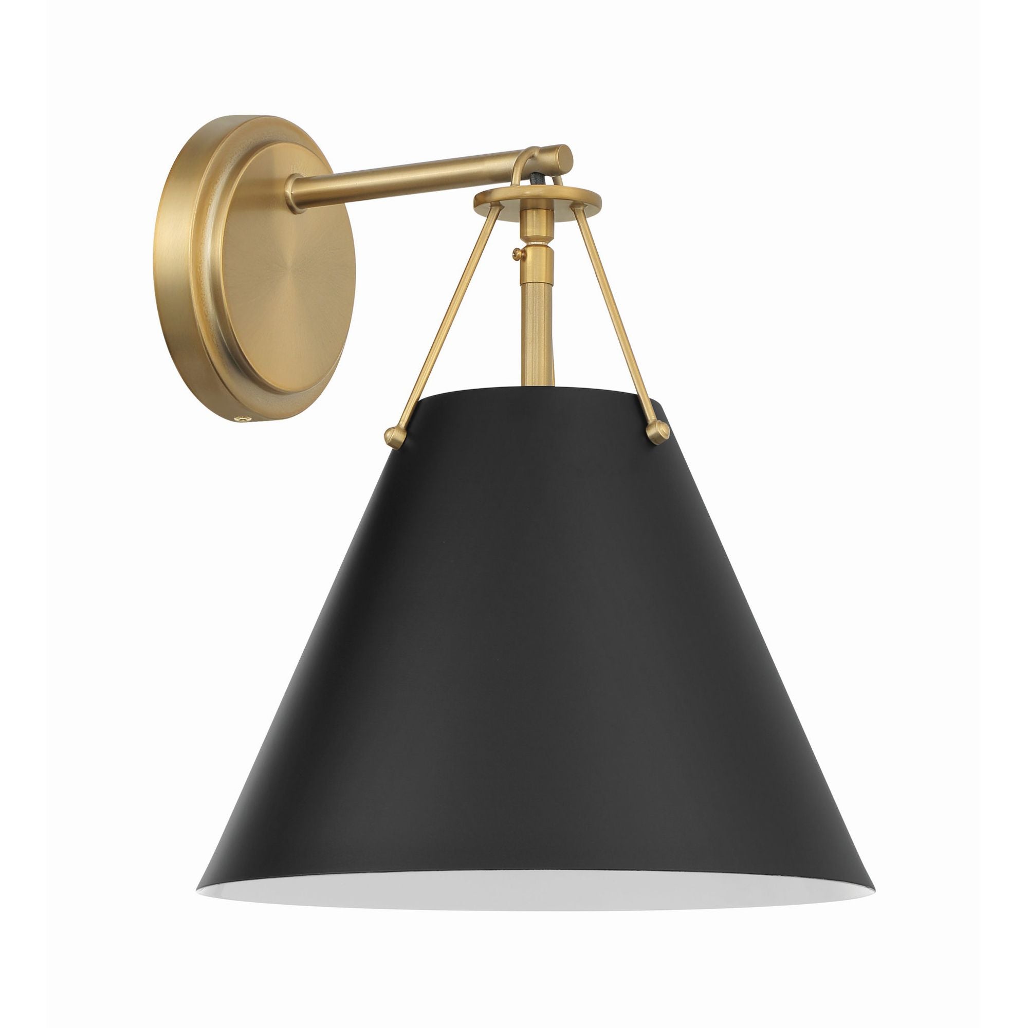 Xavier 10'' Vibrant Gold Sconce Black 10"W x 12.5"H x 10.5"D