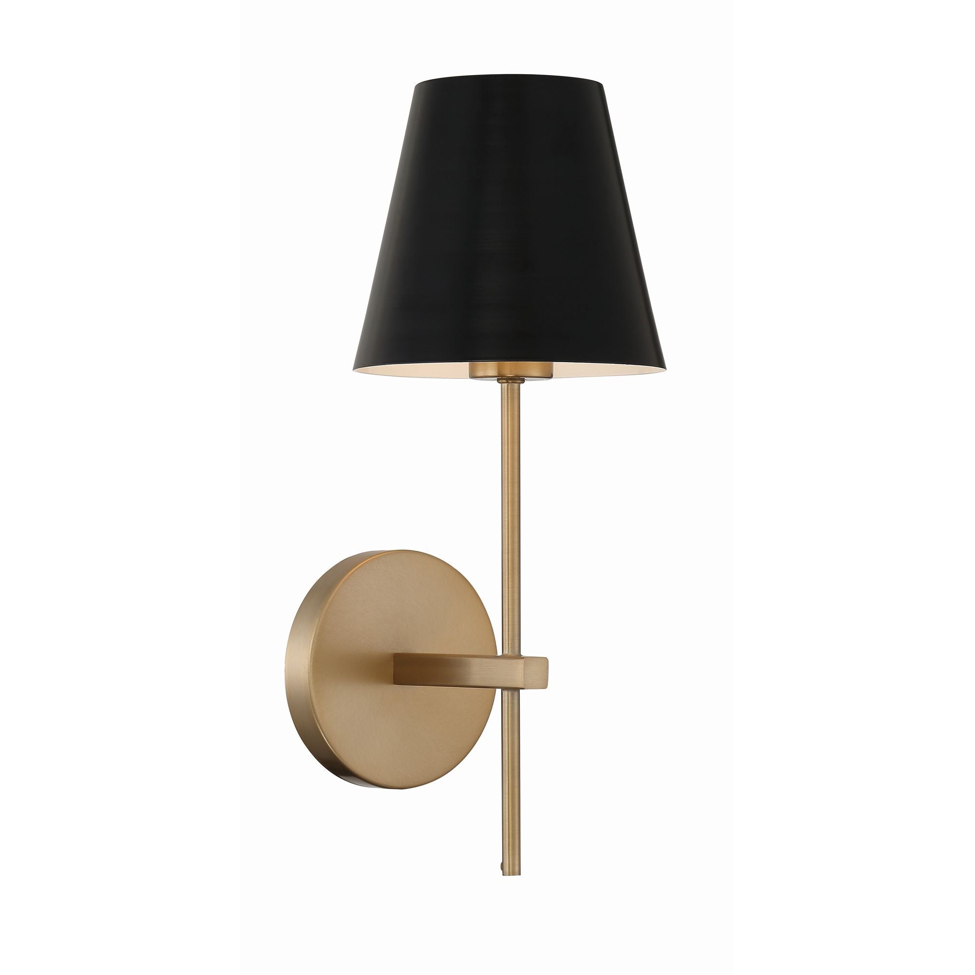 Xavier 1 Light Vibrant Gold Sconce Steel Shade 6"W x 15"H x 7"D