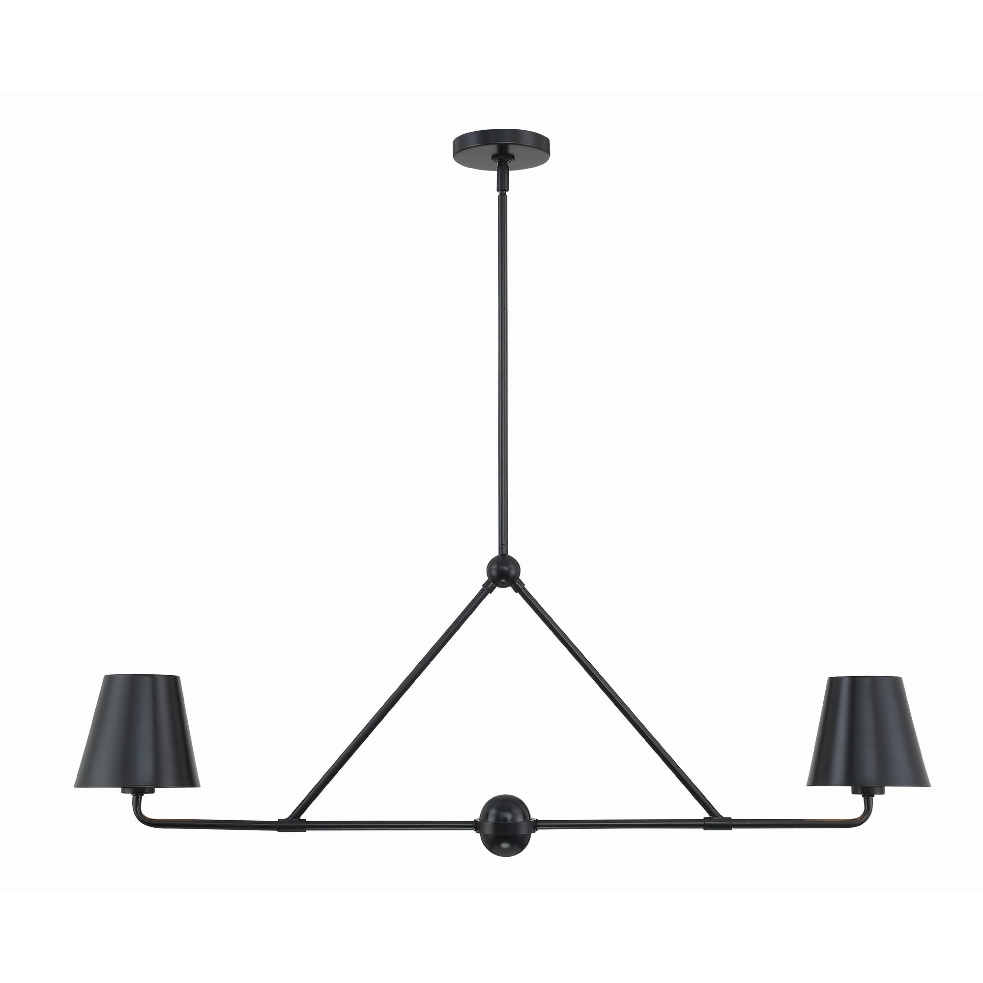 Xavier 42'' Matte Black Linear Chandelier Black 42"W x 15"H x 6"D