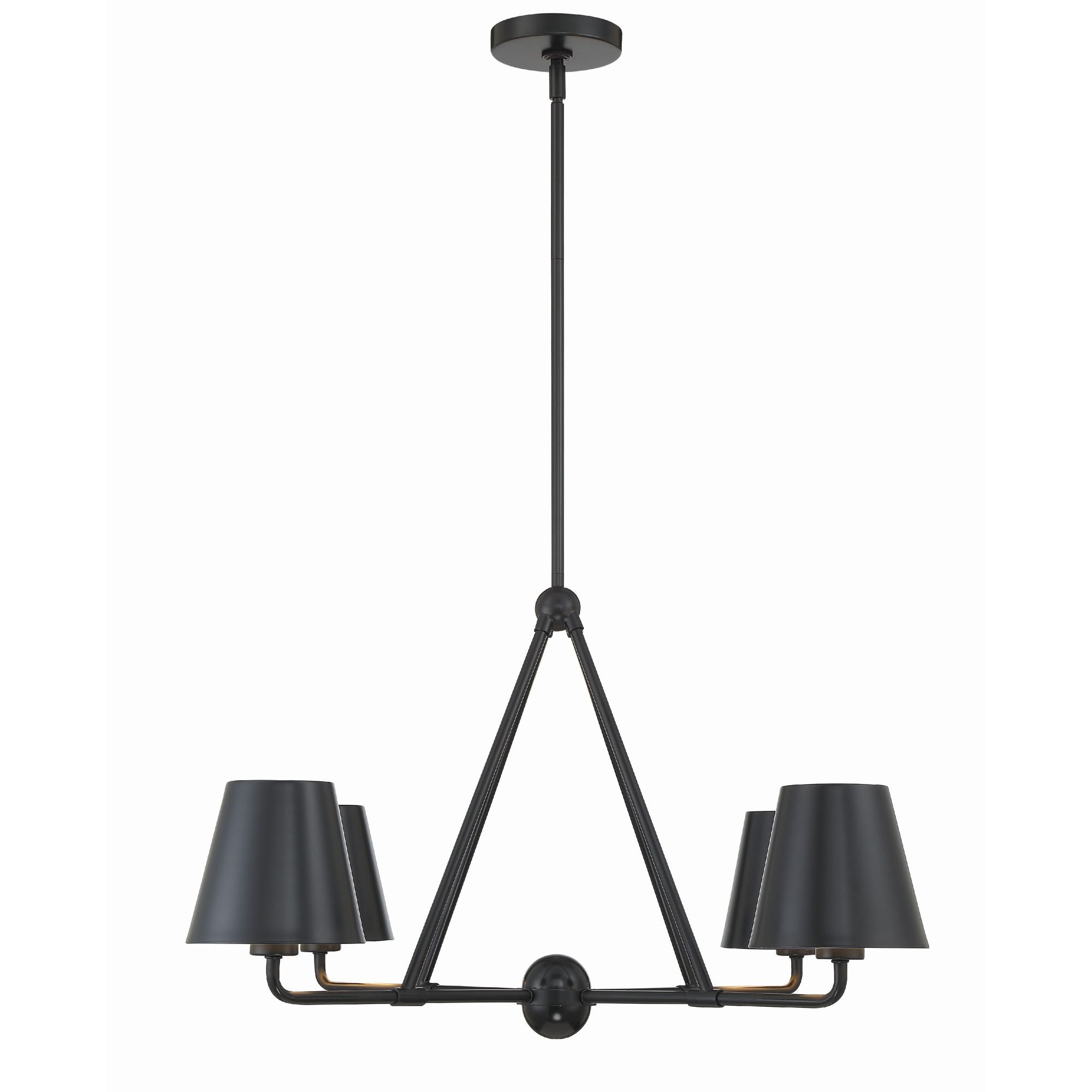 Xavier 4 Light Matte Black Chandelier Steel Shade 31.75"W x 17"H x 31.75"D