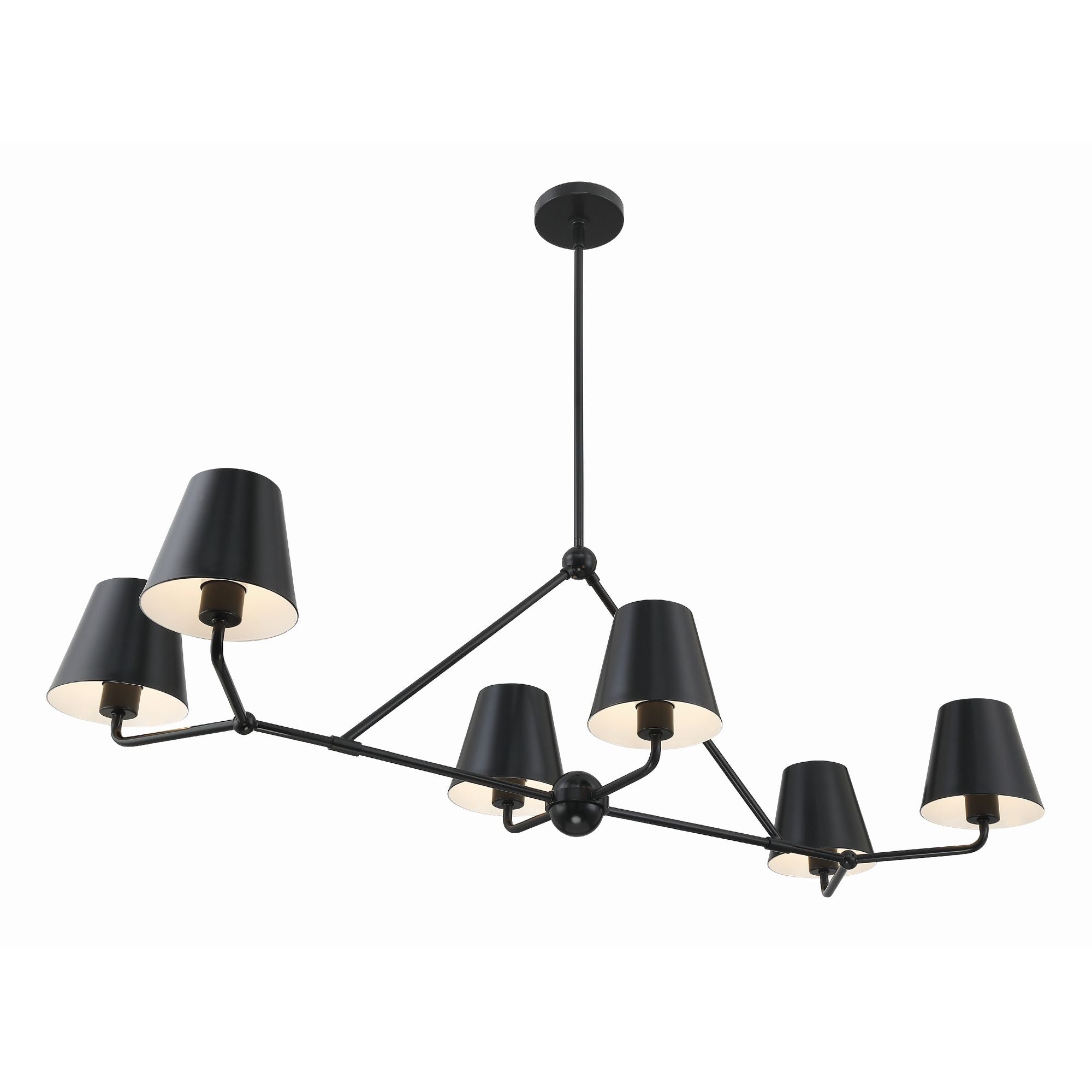 Xavier 46'' Matte Black Linear Chandelier Black 46"W x 14.75"H x 18"D