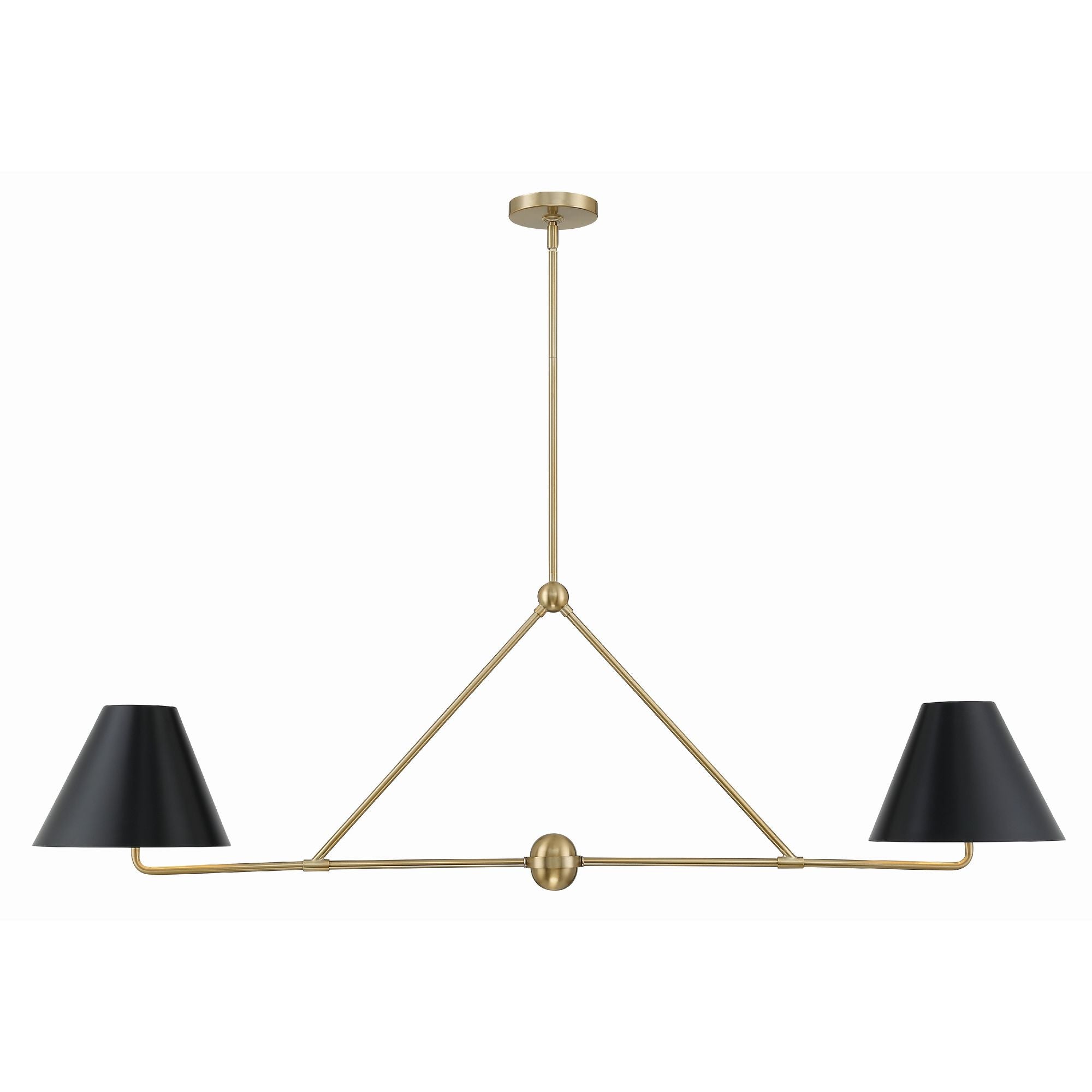 Xavier 54'' Vibrant Gold Linear Chandelier Black 54"W x 17"H x 10"D