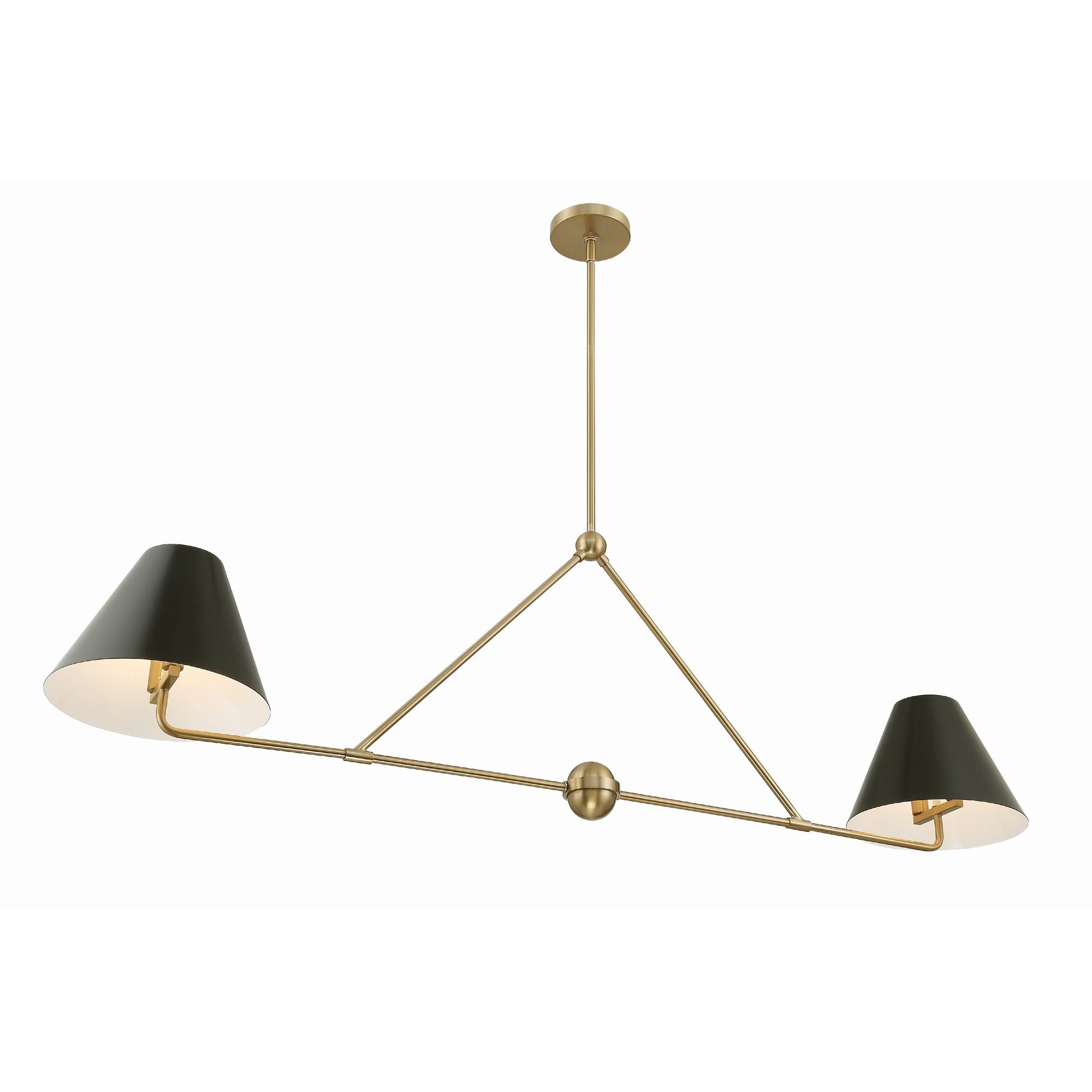 Xavier 54'' Vibrant Gold Linear Chandelier Black 54"W x 17"H x 10"D