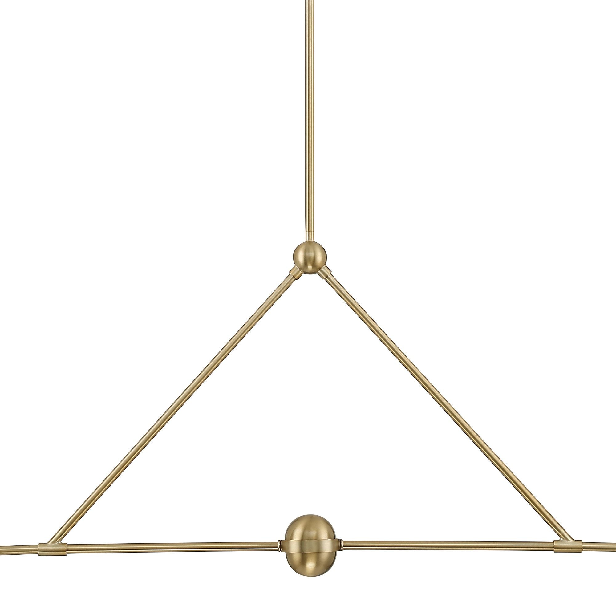 Xavier 54'' Vibrant Gold Linear Chandelier Black 54"W x 17"H x 10"D