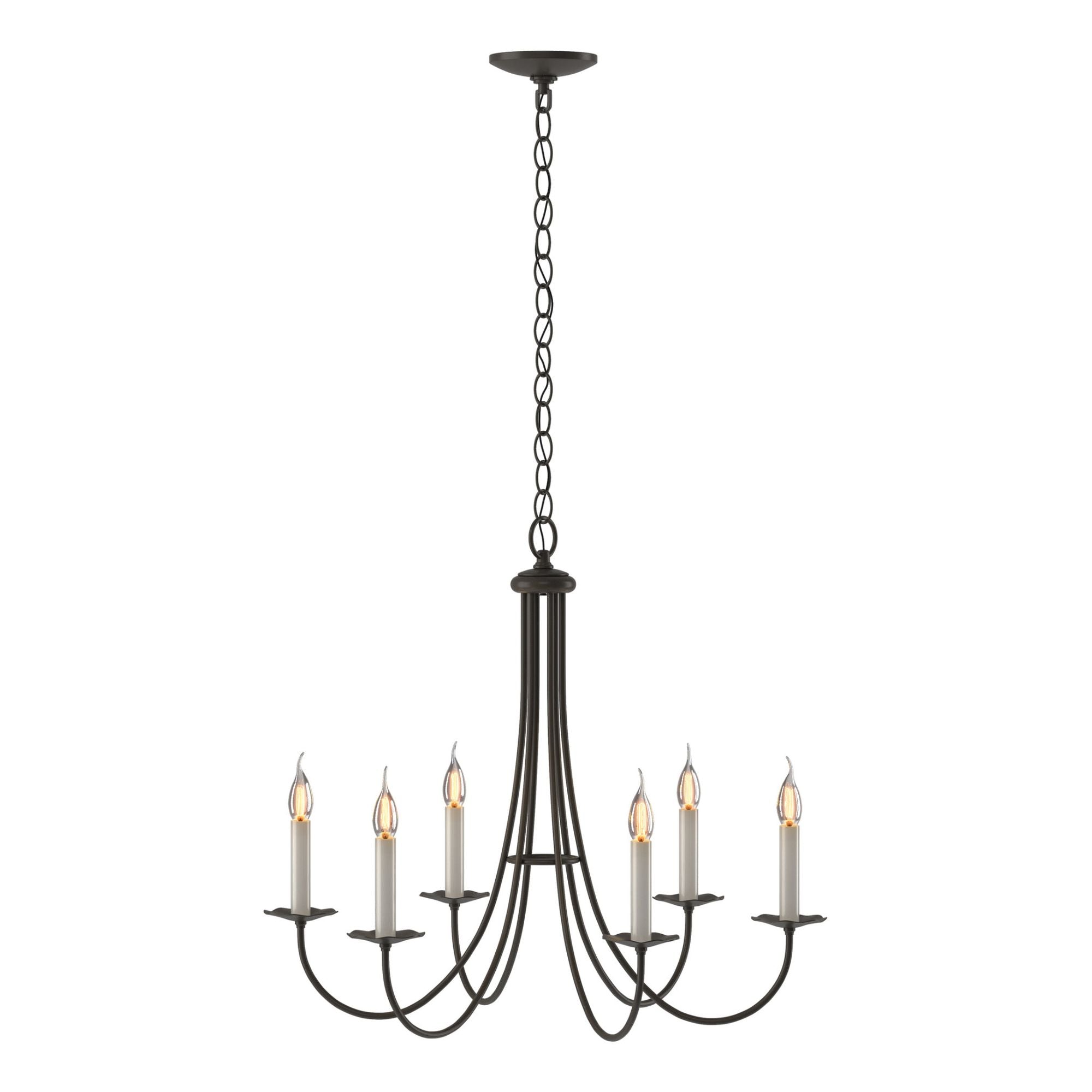 Simple Sweep 6 Arm Chandelier 6-Light in Dark Smoke
