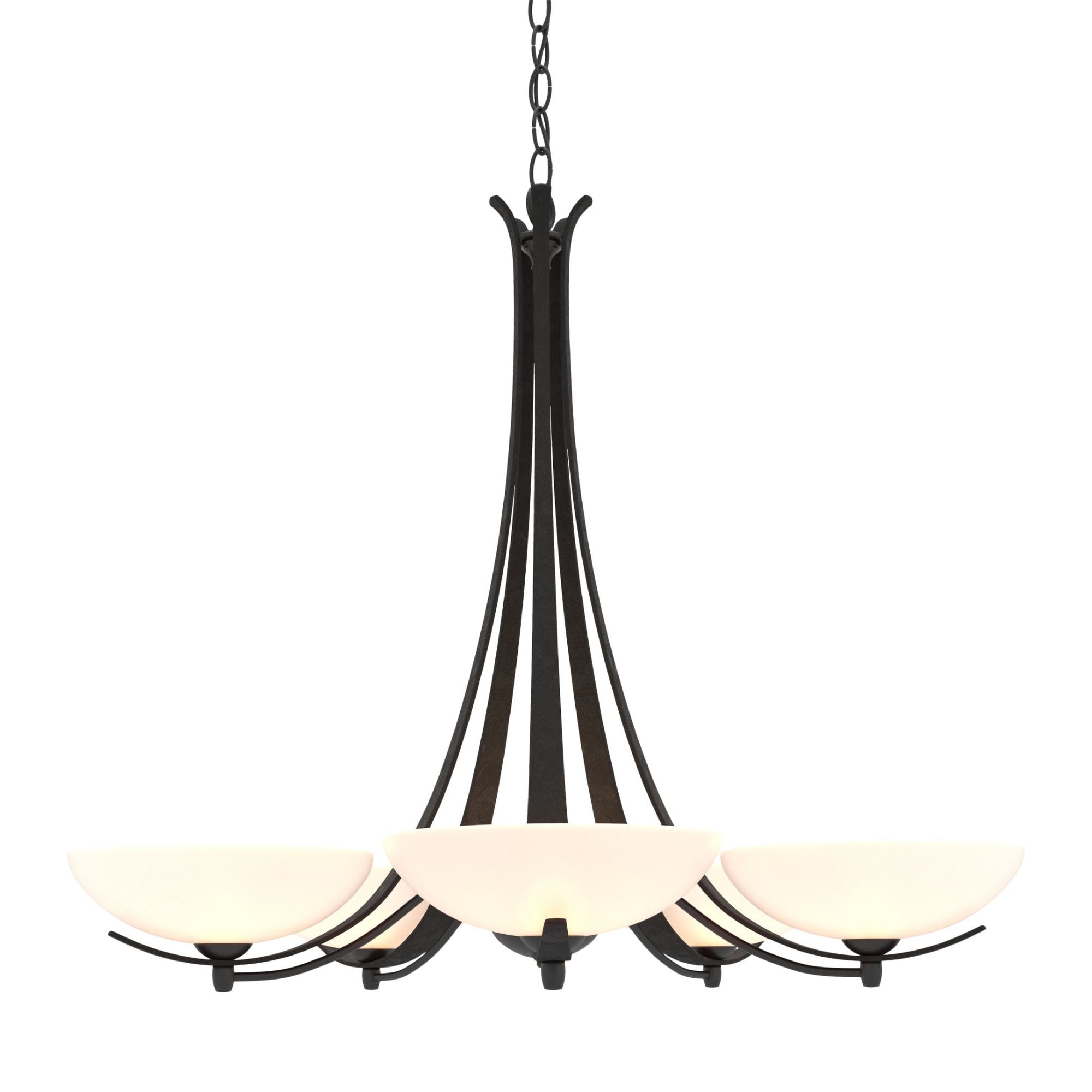 Aegis 5 Arm Chandelier 5-Light Opal Glass (GG) in Black