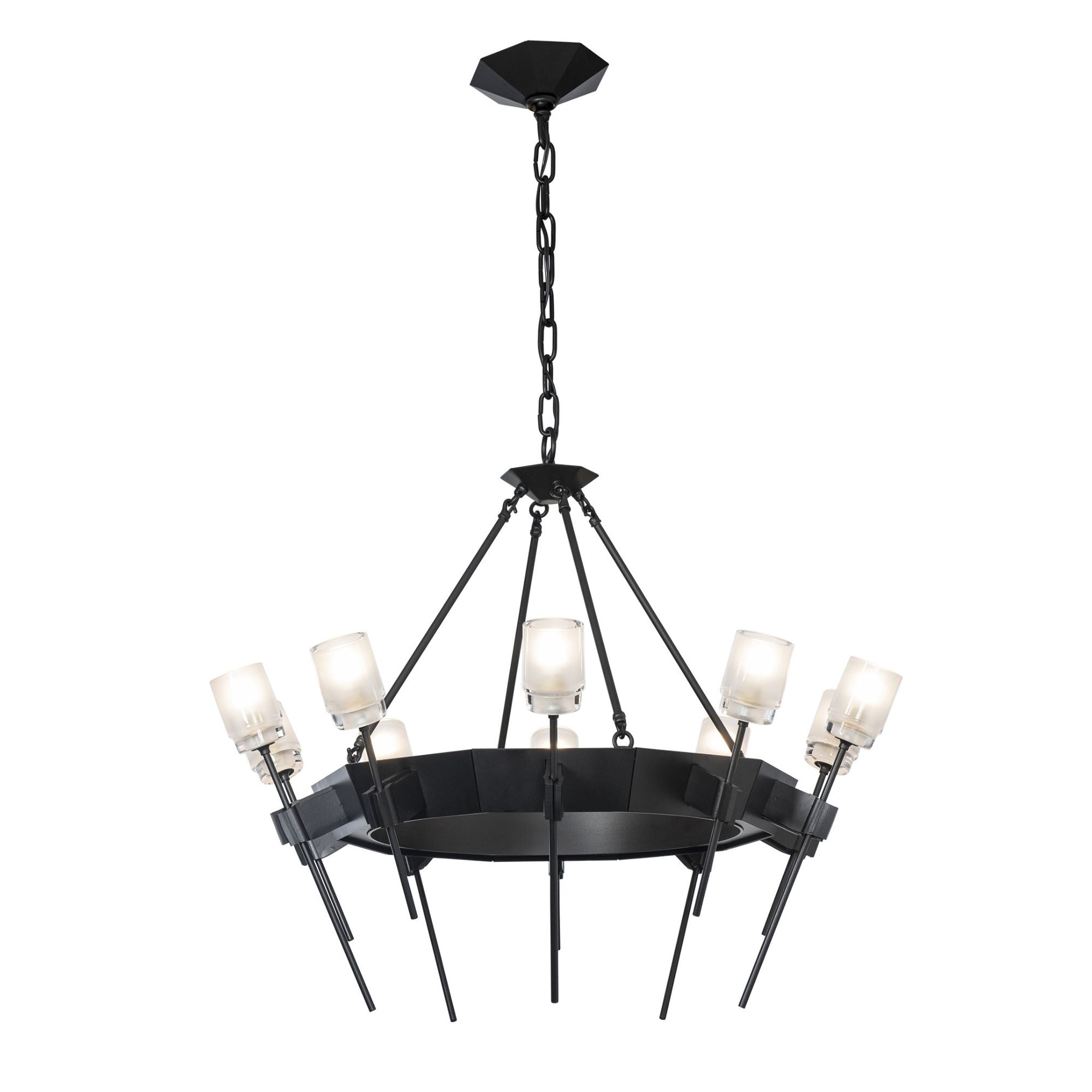 Echo 10-Light Circular Chandelier 10-Light Cast Glass (YC) in Black