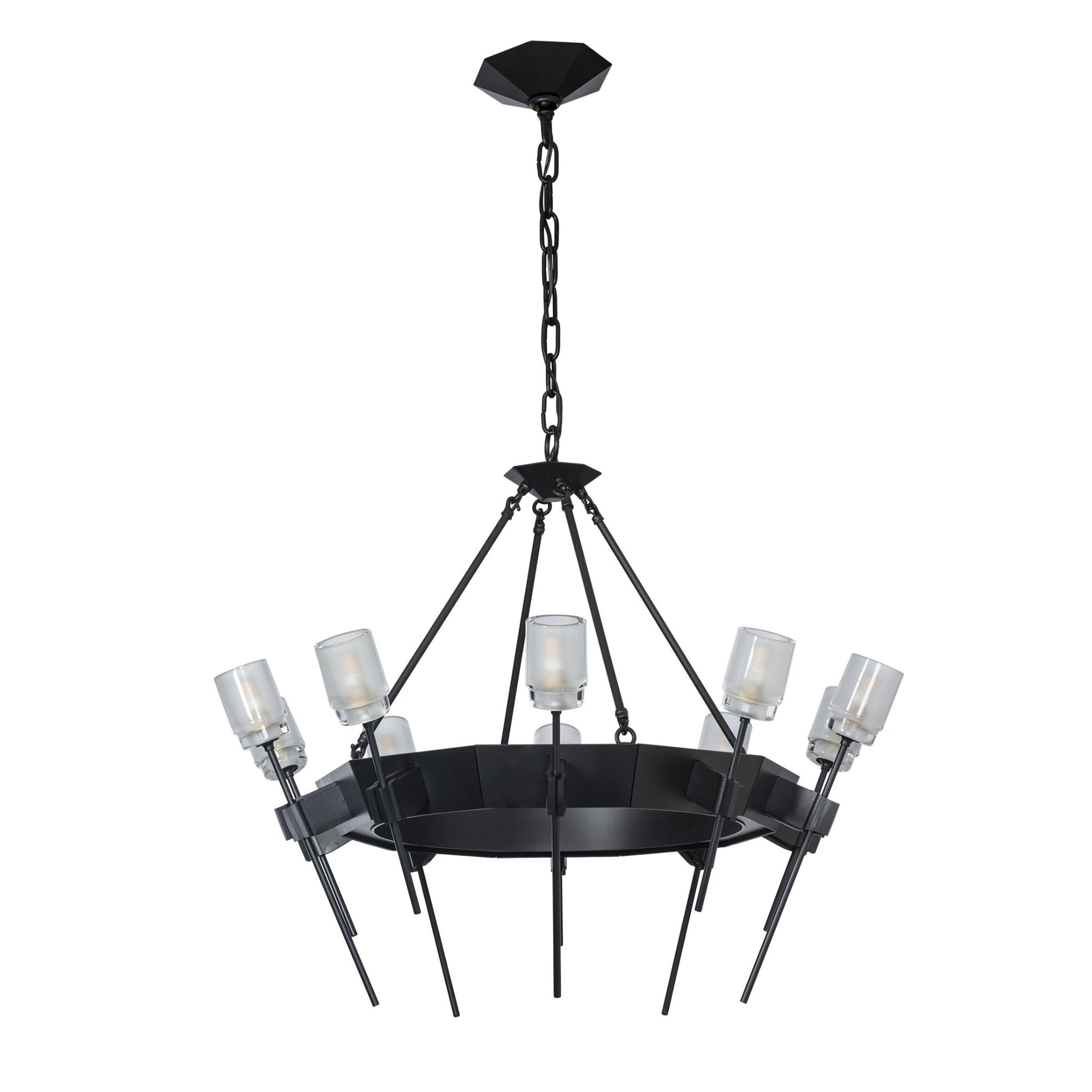 Echo 10-Light Circular Chandelier 10-Light Cast Glass (YC) in Black