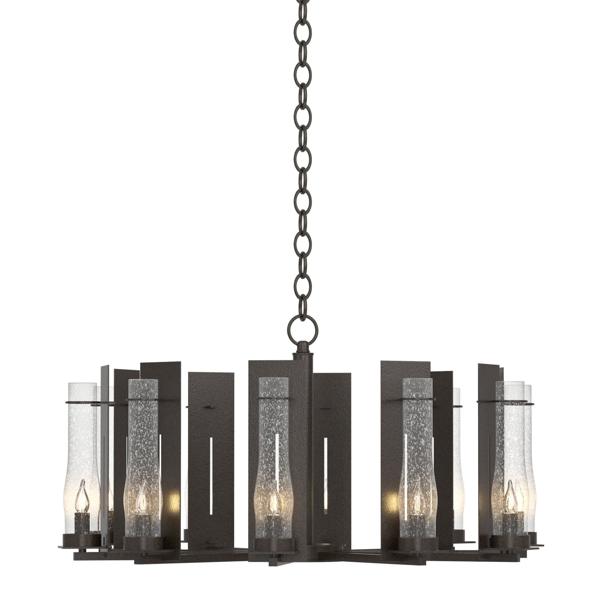 New Town 10 Arm Chandelier 10-Light Seeded Clear Glass (II) in Oil Rubbed Bronze