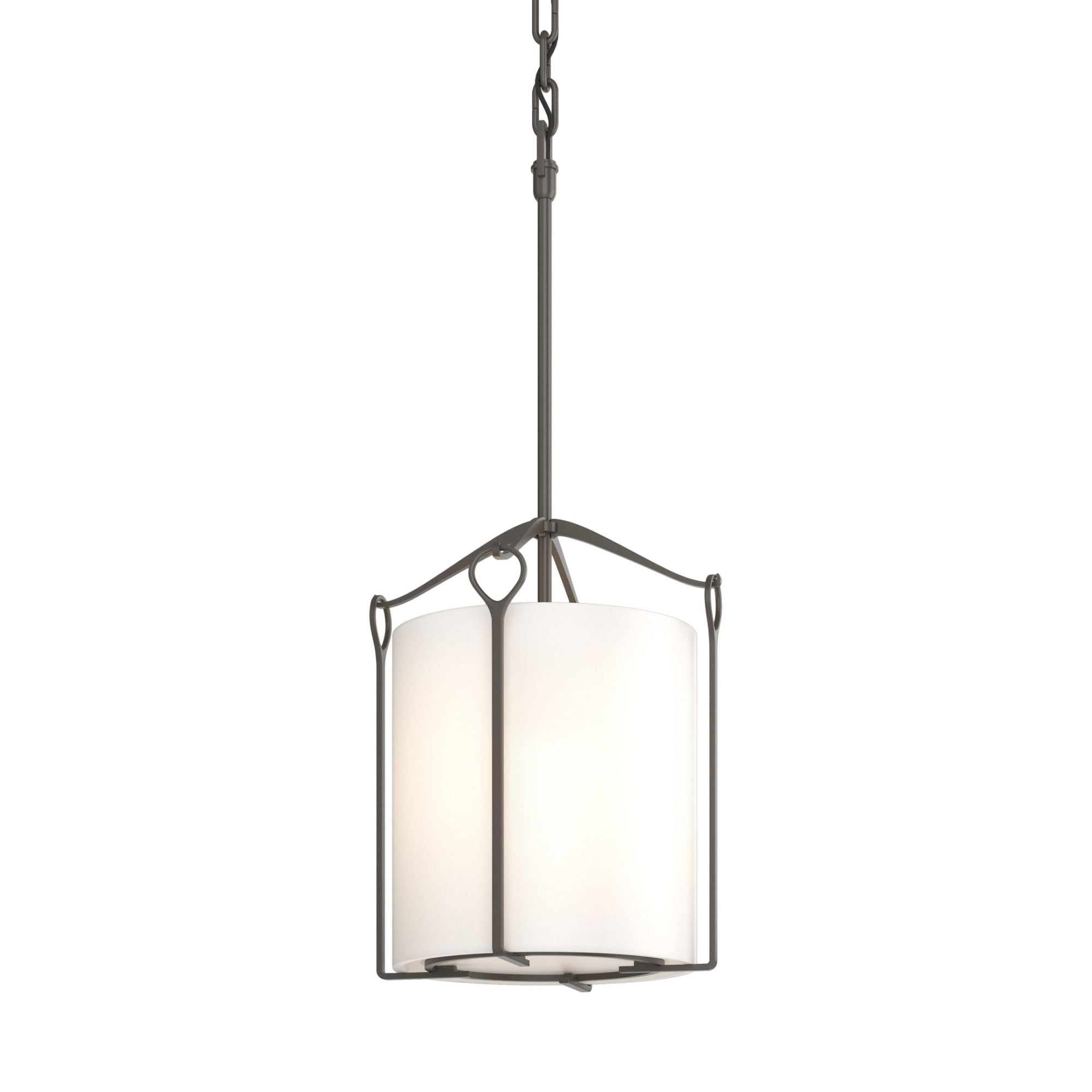 Bow Tall Mini Pendant 1-Light Opal Glass (GG) in Dark Smoke