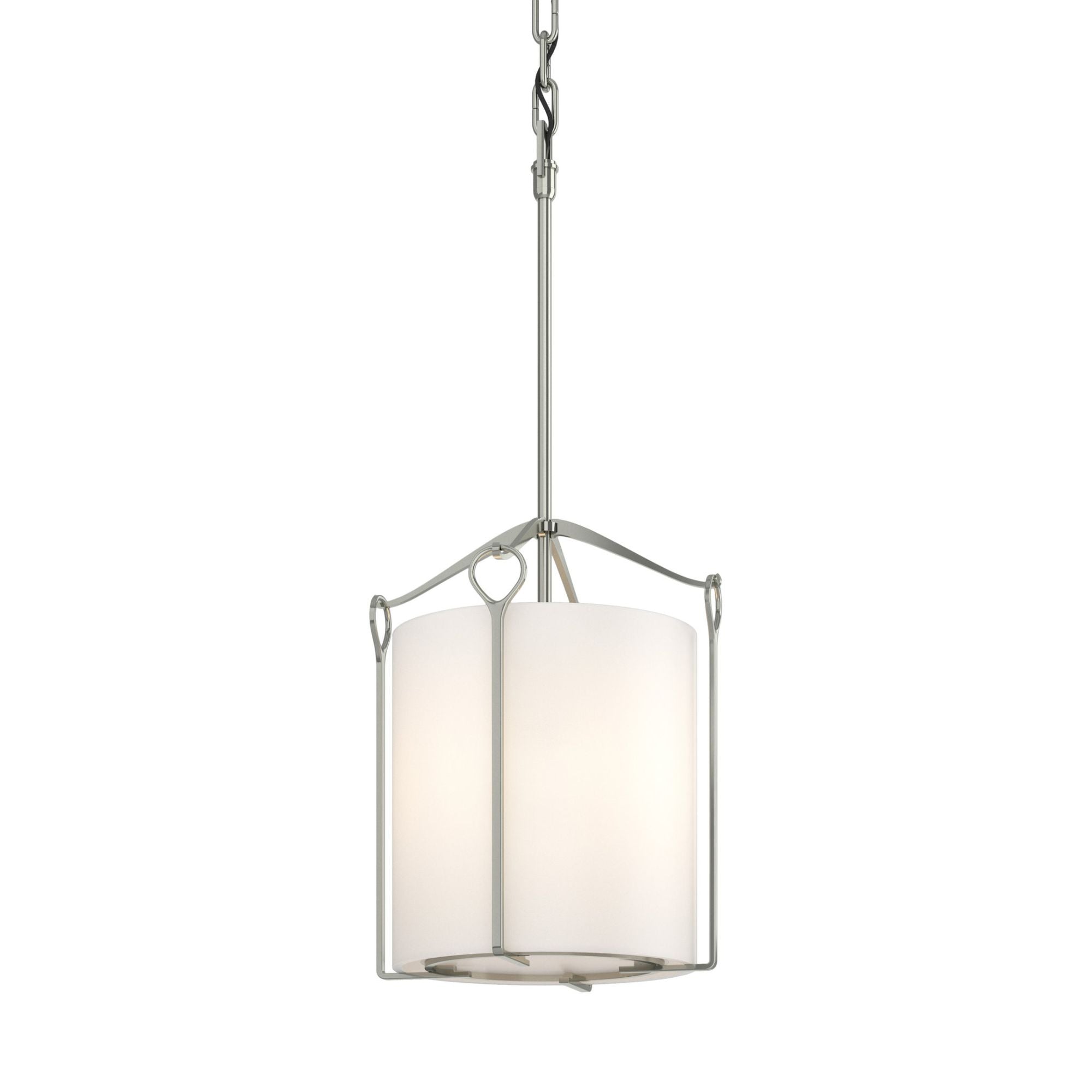 Bow Tall Mini Pendant 1-Light Opal Glass (GG) in Sterling