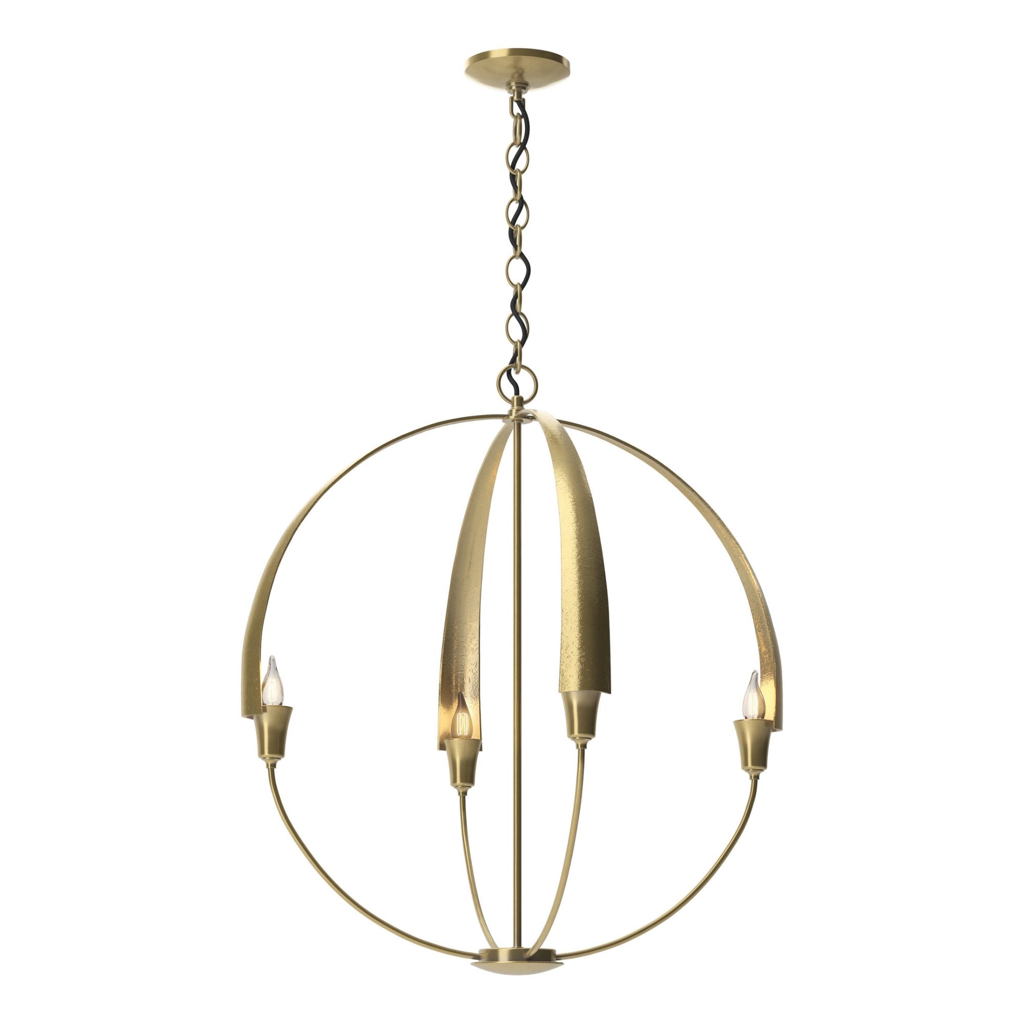 Cirque Large Chandelier 4-Light in Modern Brass