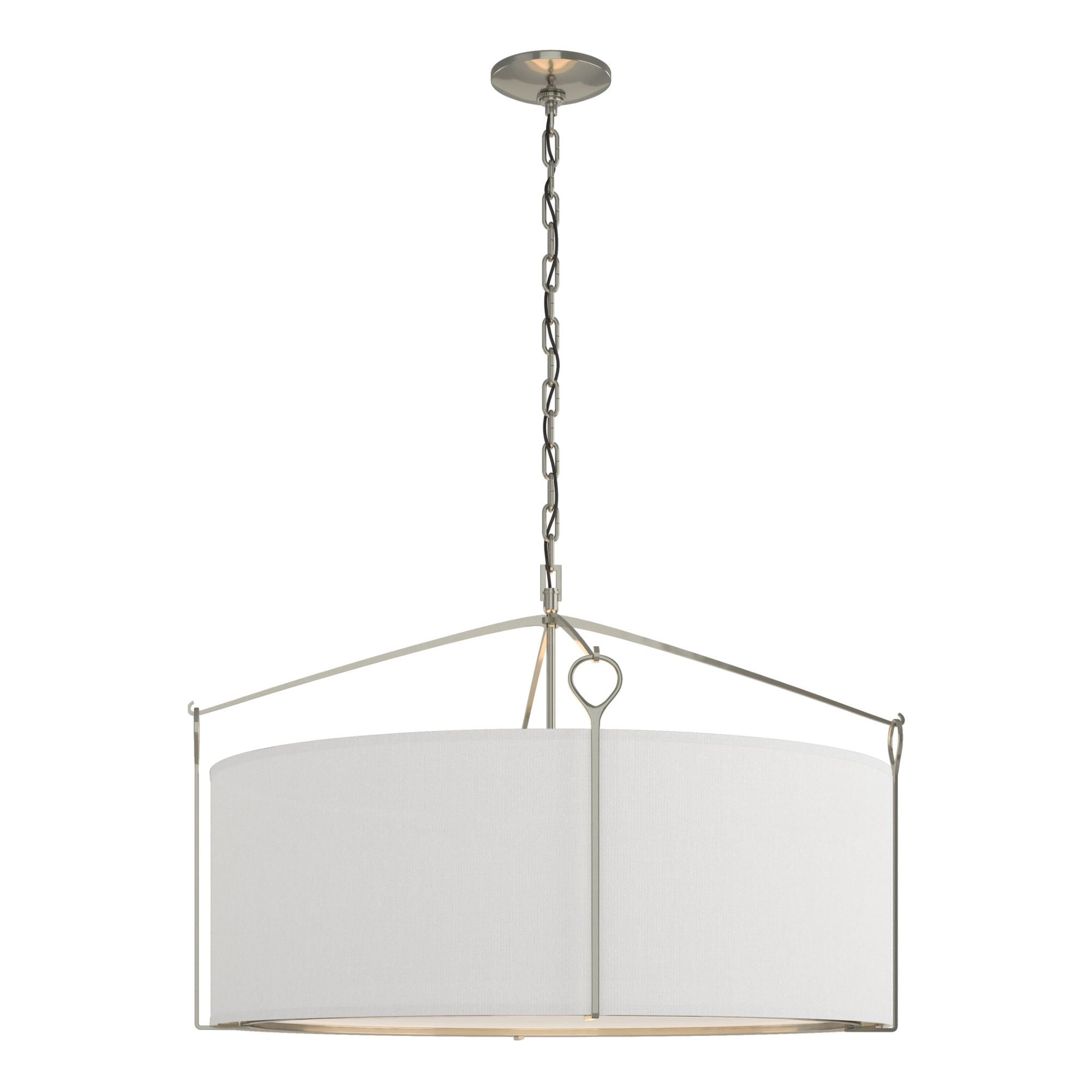 Bow Large Pendant 4-Light Natural Anna Shade (SF) in Sterling