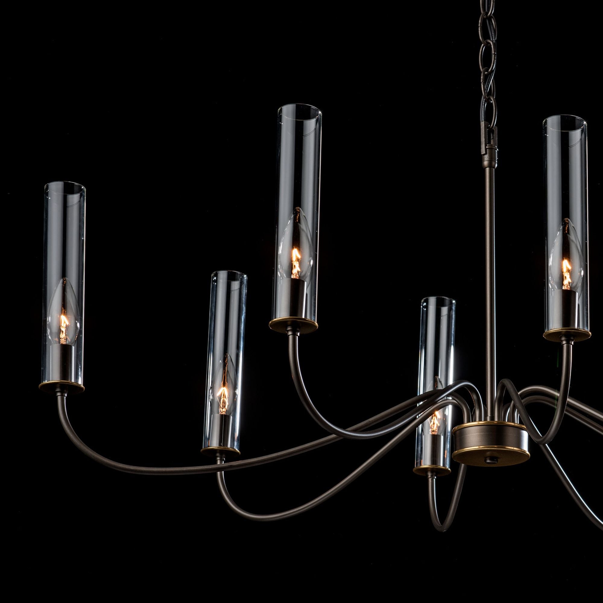 Grace 8-Arm Chandelier 8-Light Brass Clear Glass (ZM) in Dark Smoke