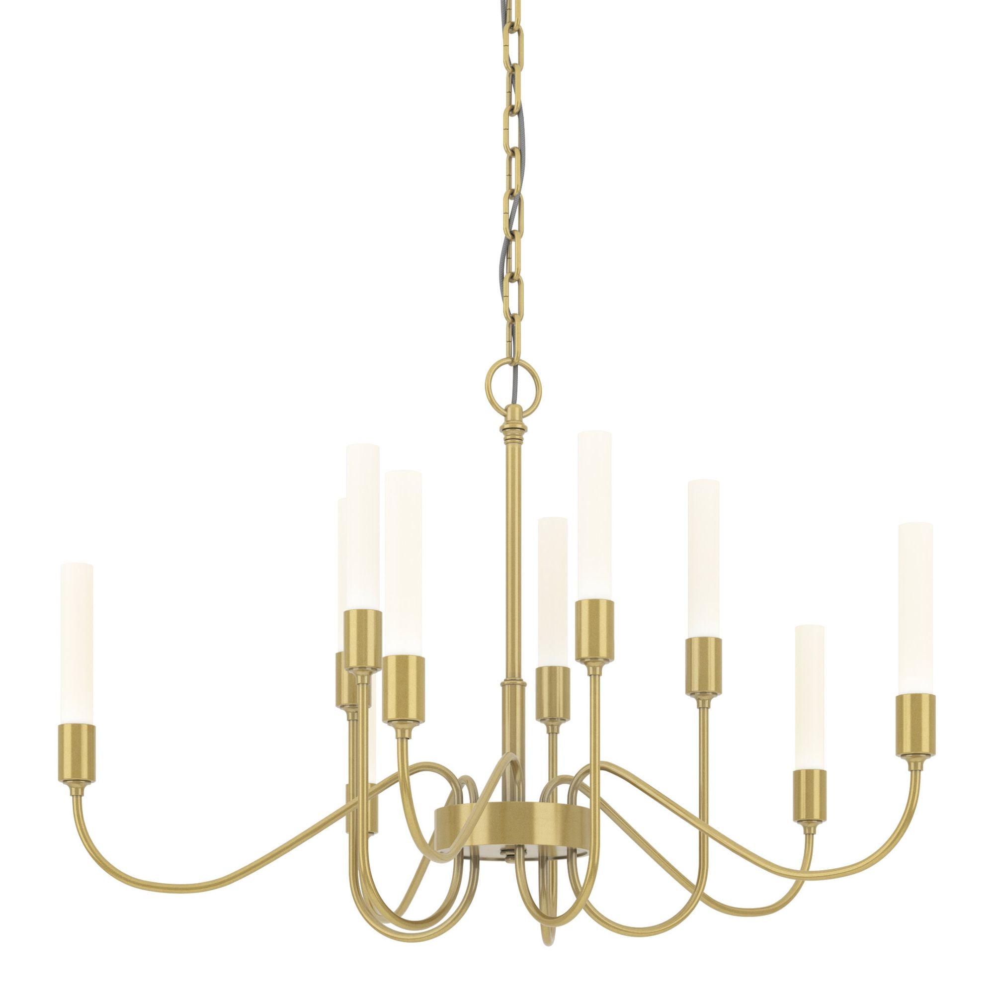 Lisse 10 Arm Chandelier 10-Light in Modern Brass