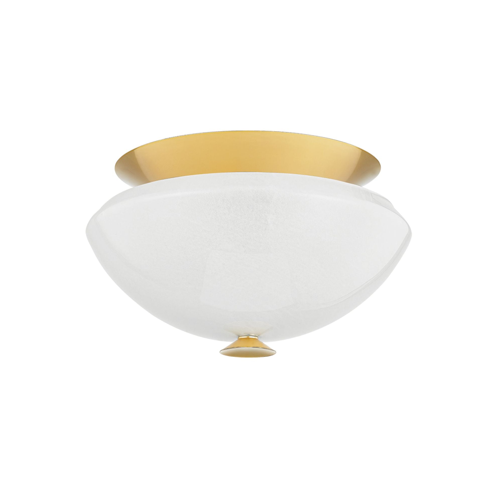 Pawtucket 2-Light Flush Mount in  Aged Brass/Soft White 15L x 15W x 8.75H