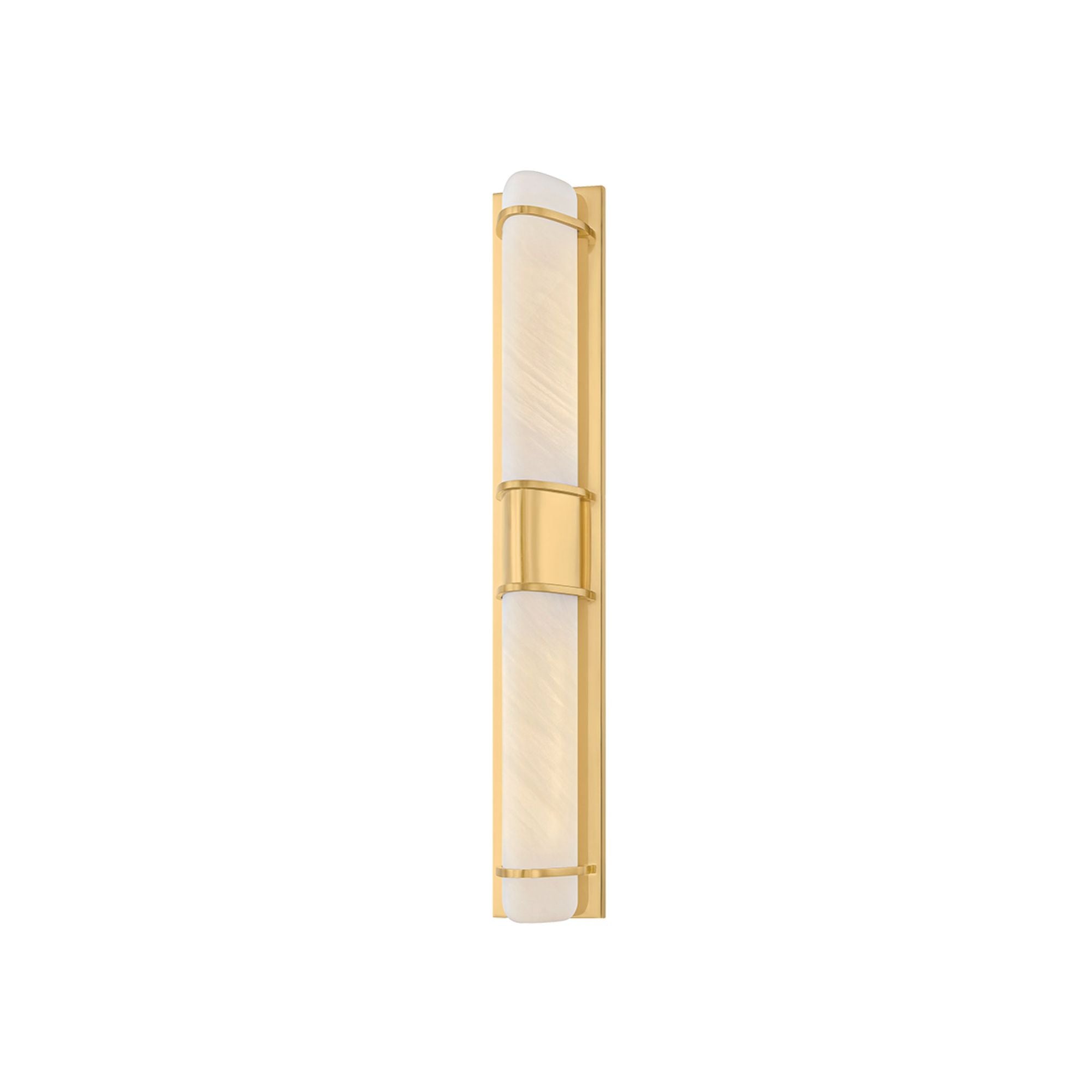 Tottenville 2-Light Wall Sconce in Aged Brass 4.25W x 27H