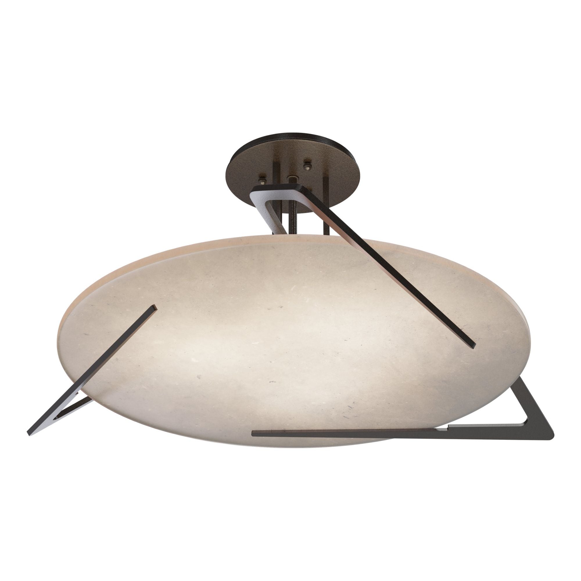 Callisto Semi-Flush 3-Light Alabaster in Oil Rubbed Bronze