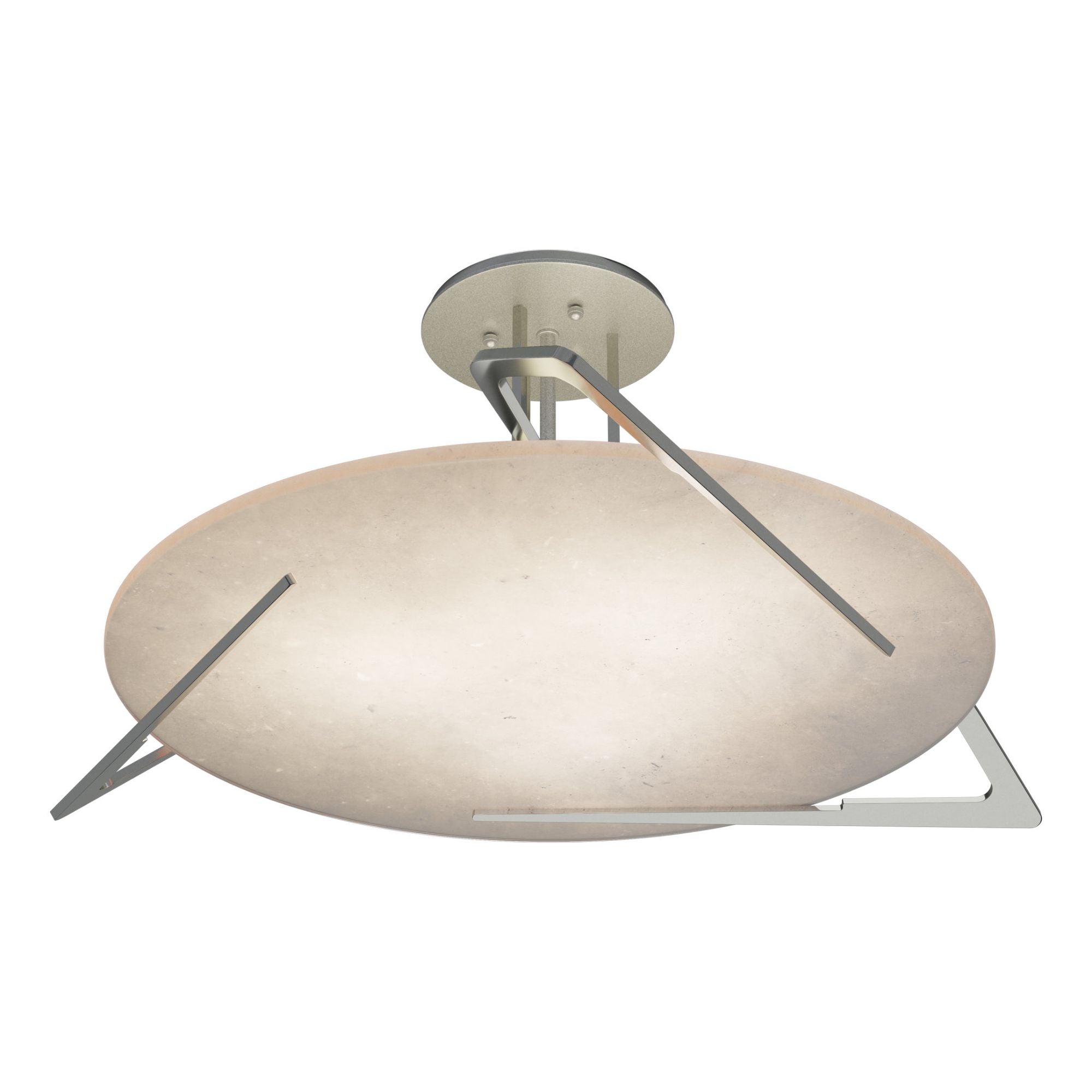 Callisto Semi-Flush 3-Light Alabaster in Sterling