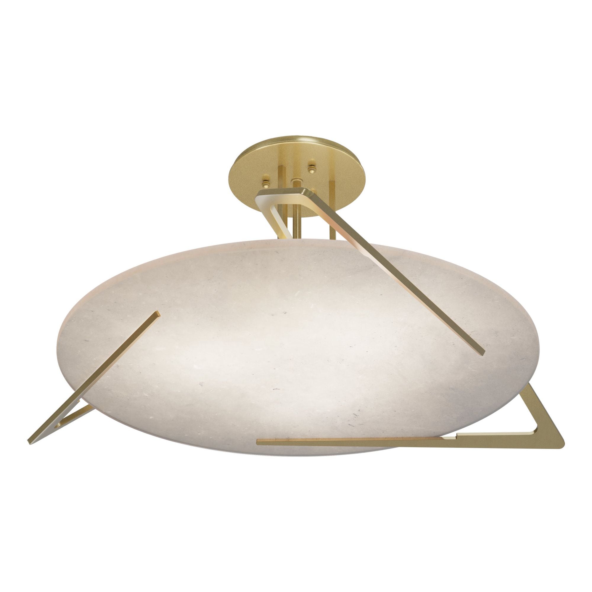 Callisto Semi-Flush 3-Light Alabaster in Modern Brass