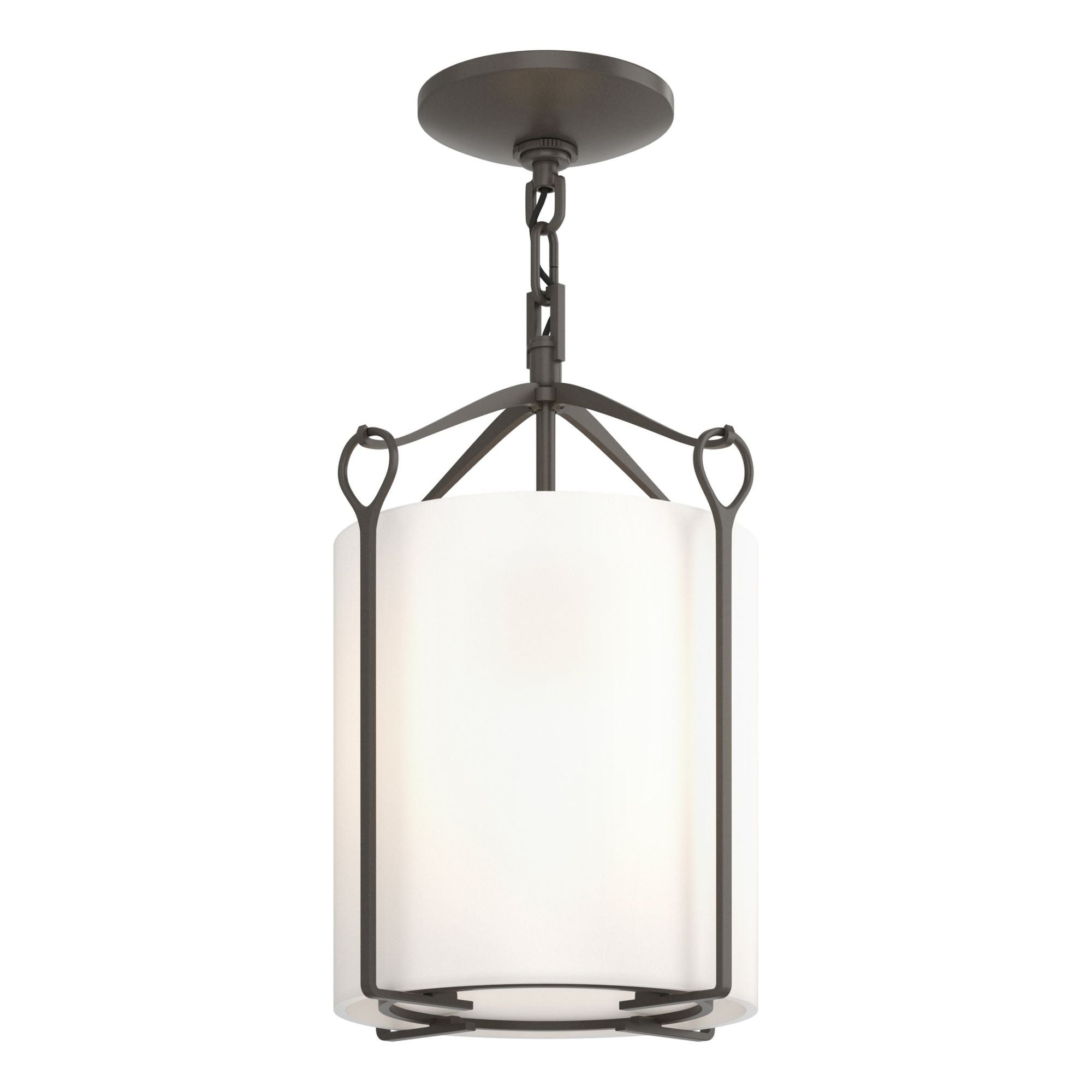 Bow Semi-Flush 1-Light Opal Glass (GG) in Dark Smoke