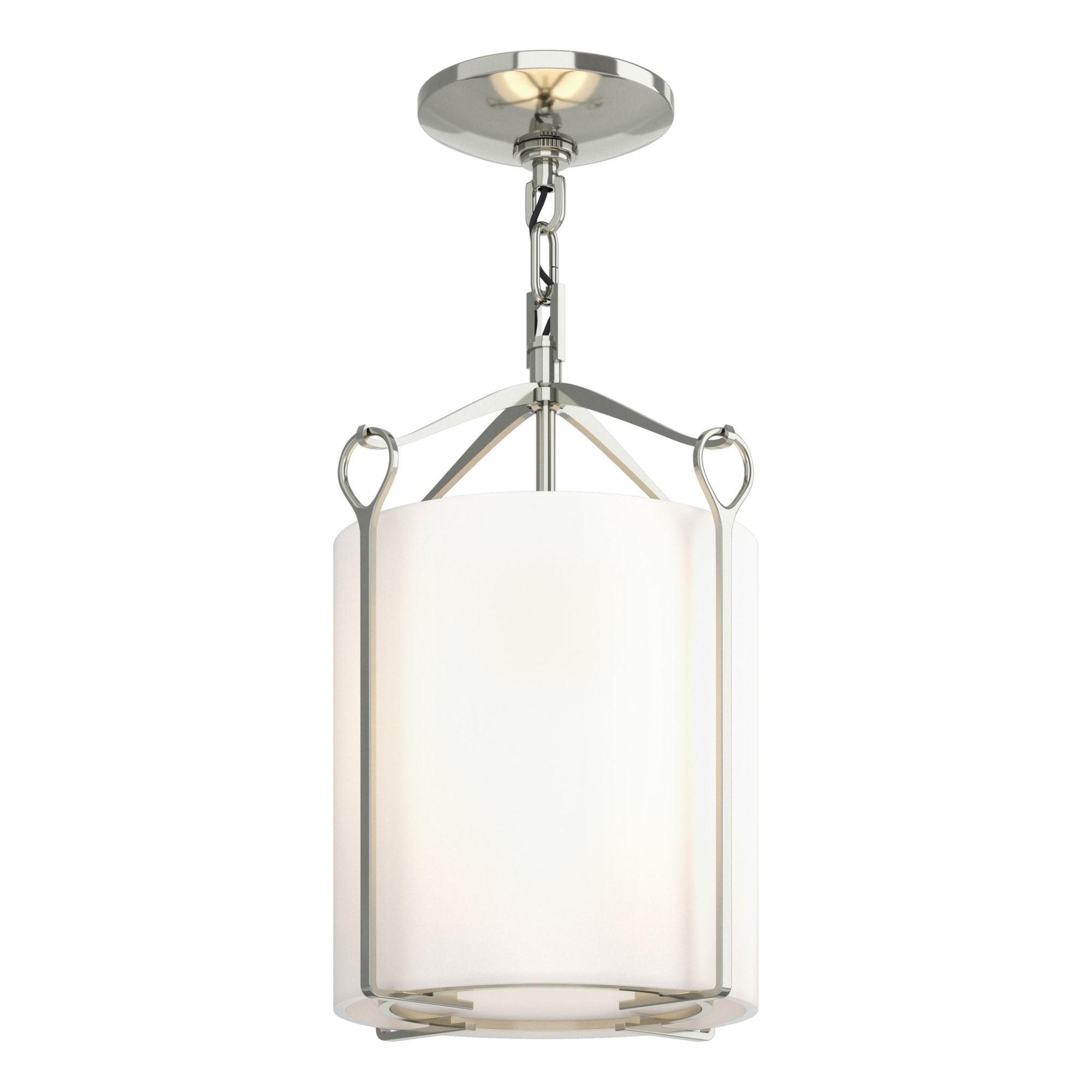 Bow Semi-Flush 1-Light Opal Glass (GG) in Sterling