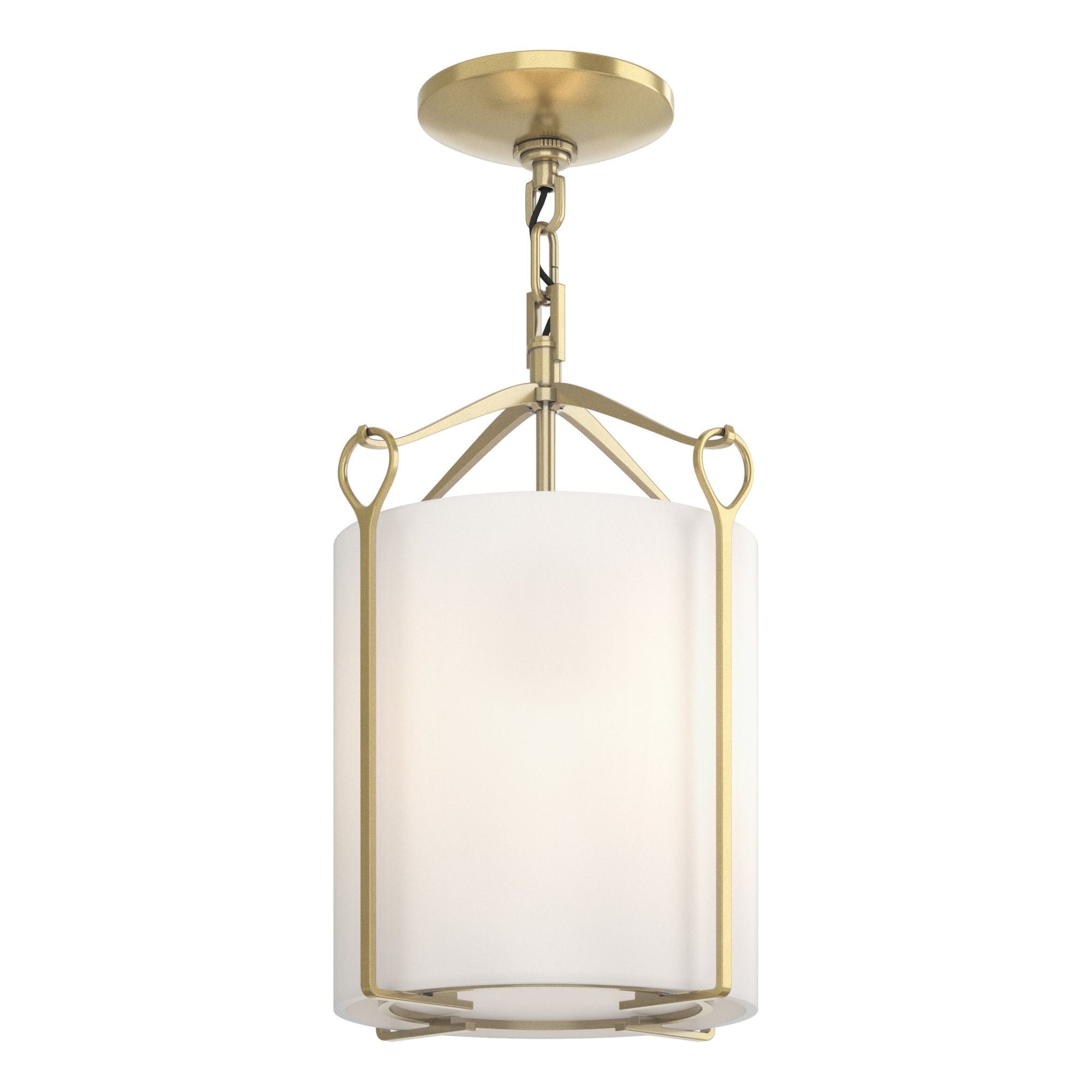Bow Semi-Flush 1-Light Opal Glass (GG) in Modern Brass