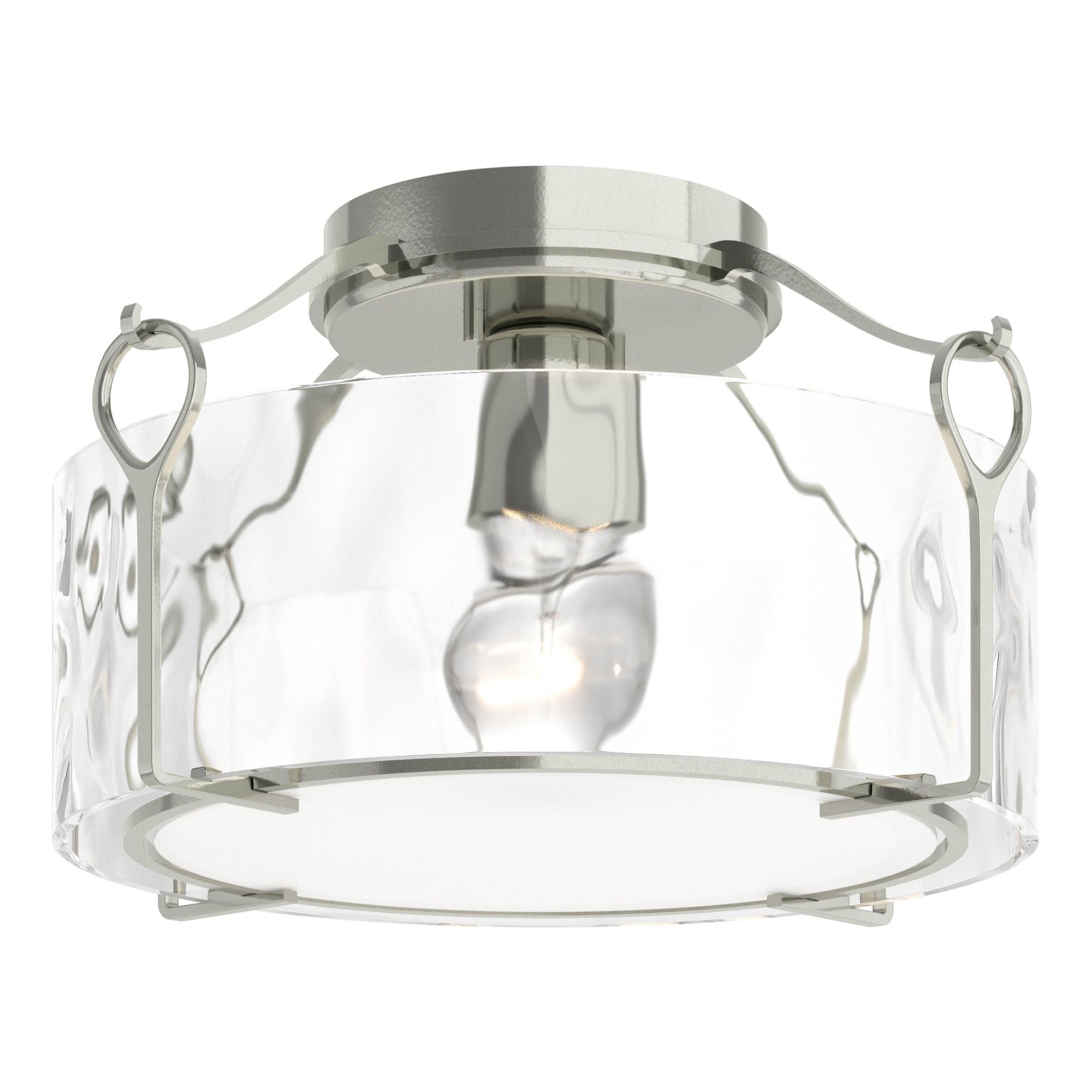 Bow Medium Semi-Flush 1-Light Water Glass (LL) in Sterling