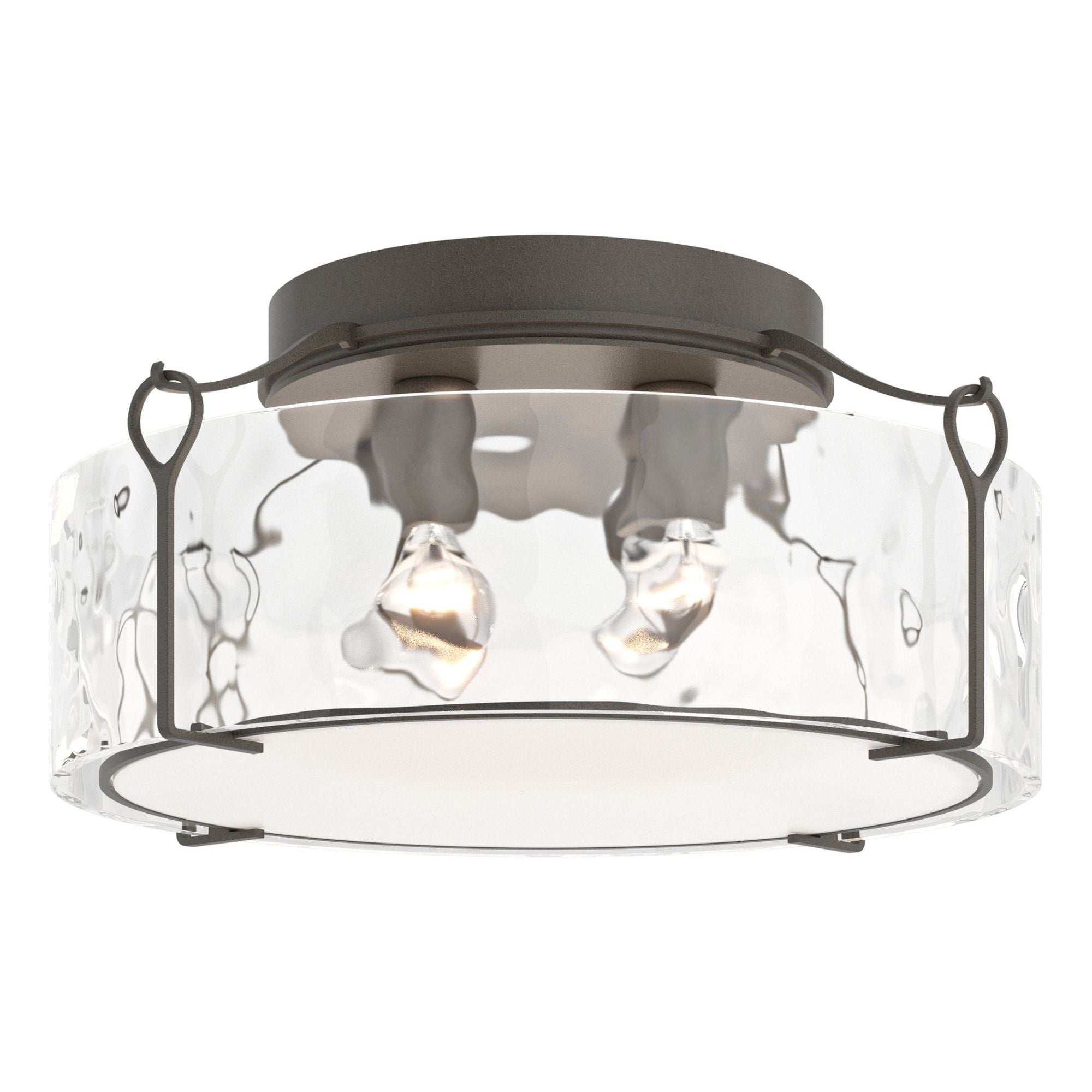 Bow Large Semi-Flush 4-Light Water Glass (LL) in Dark Smoke