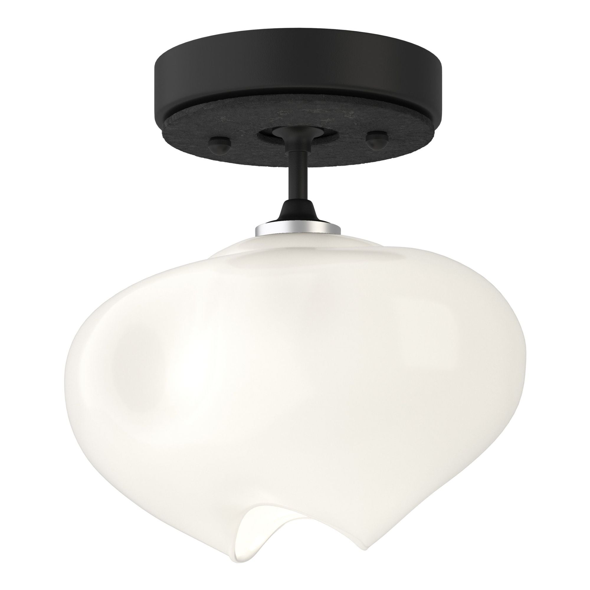 Ume 1-Light Semi-Flush 1-Light Black Accent Frosted Glass (FD) in Black