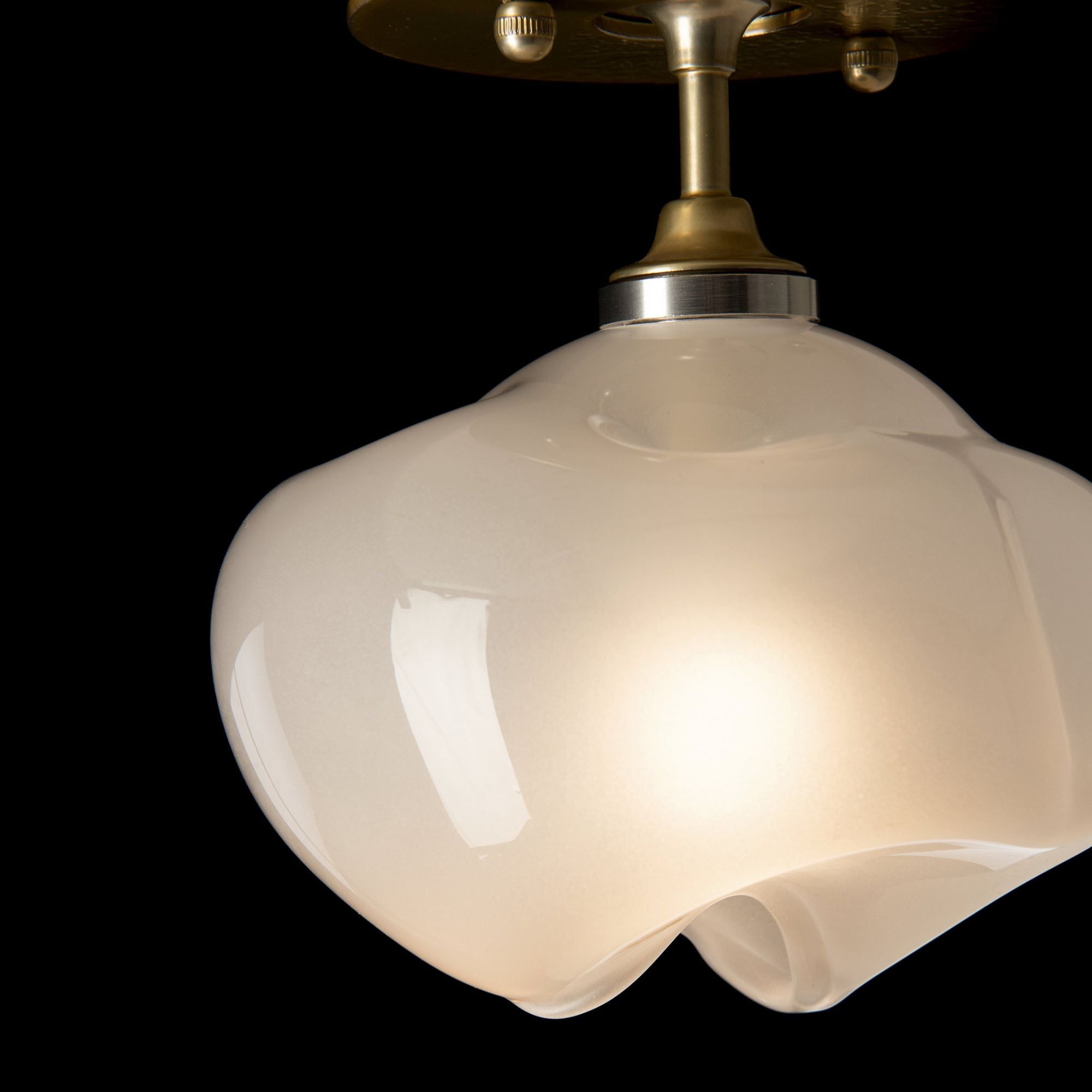 Ume 1-Light Semi-Flush 1-Light Modern Brass Accent Frosted Glass (FD) in Modern Brass