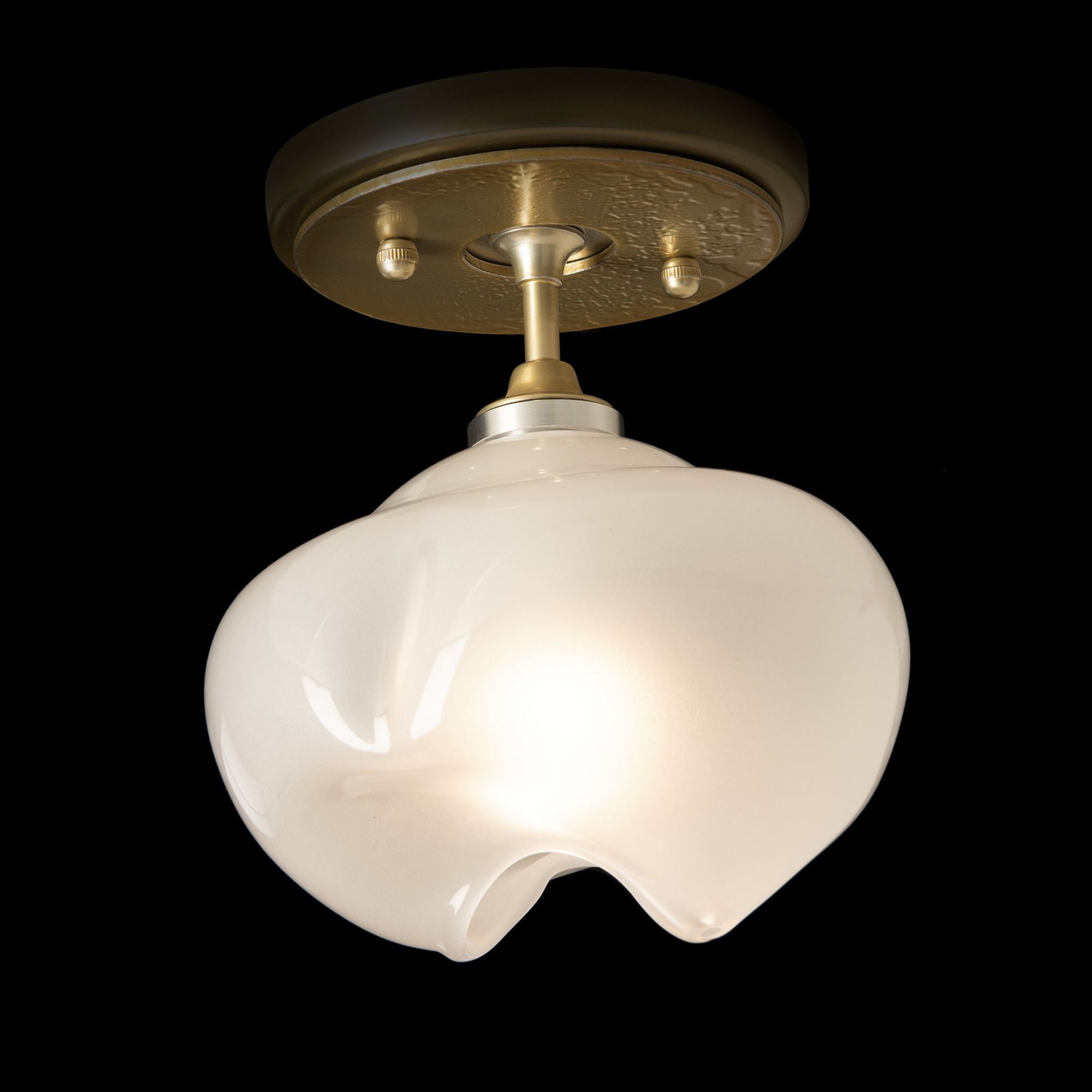Ume 1-Light Semi-Flush 1-Light Modern Brass Accent Frosted Glass (FD) in Modern Brass