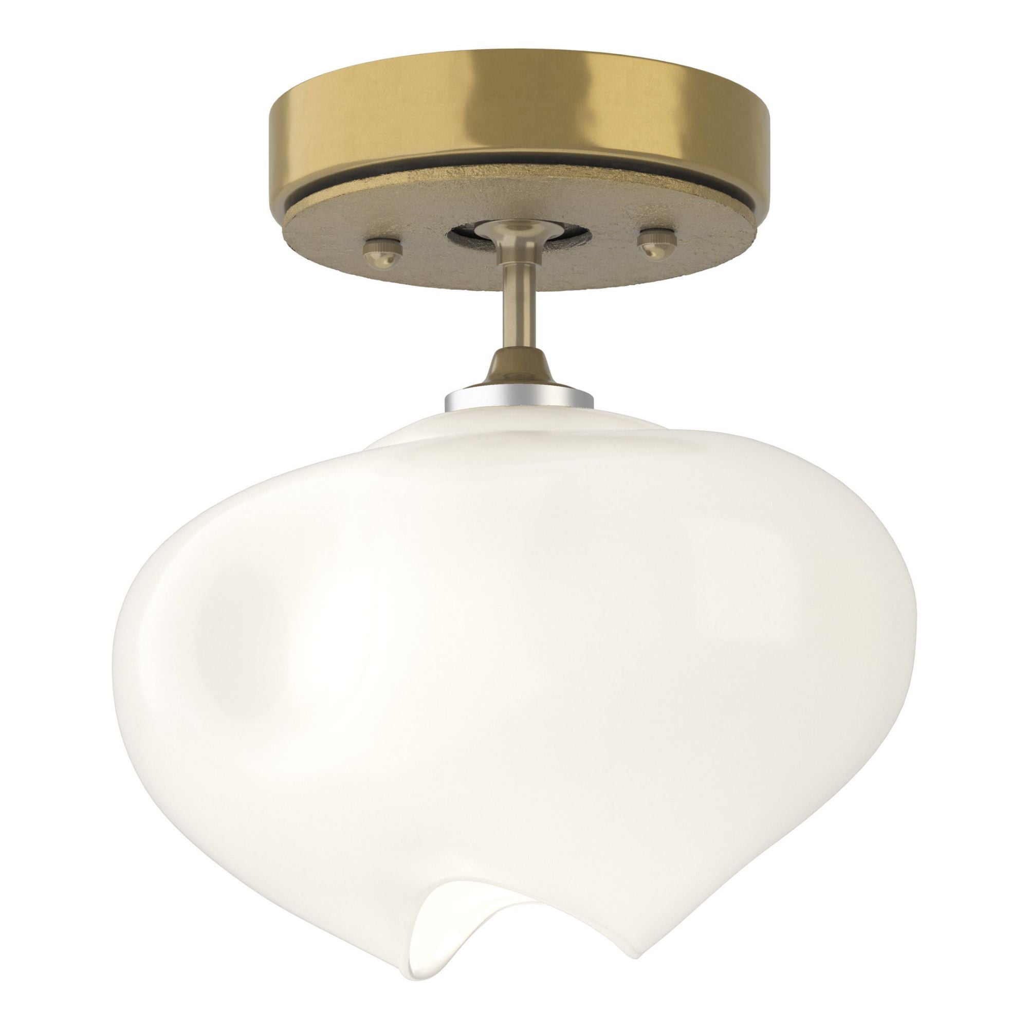 Ume 1-Light Semi-Flush 1-Light Modern Brass Accent Frosted Glass (FD) in Modern Brass