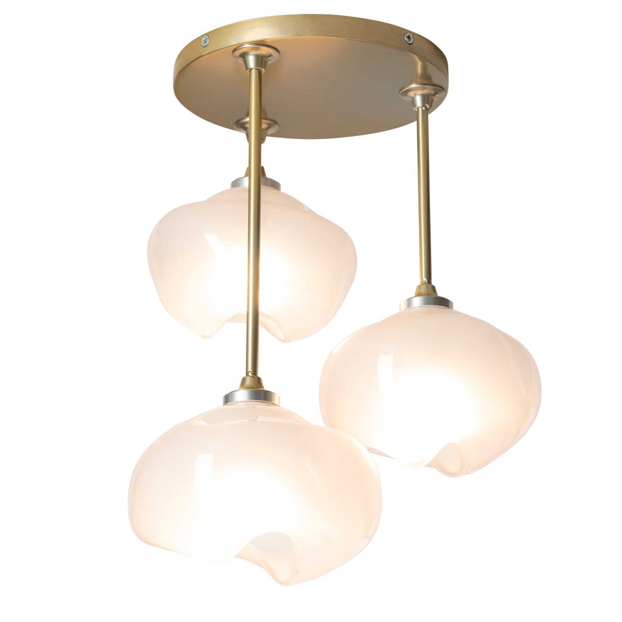 Ume 3-Light Semi-Flush 3-Light Frosted Glass (FD) in Modern Brass