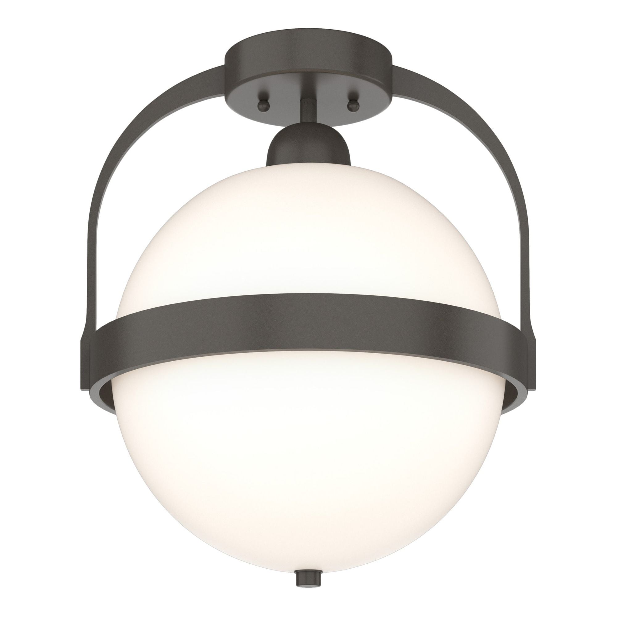Atlas Semi-Flush 1-Light Opal Glass (GG) in Dark Smoke