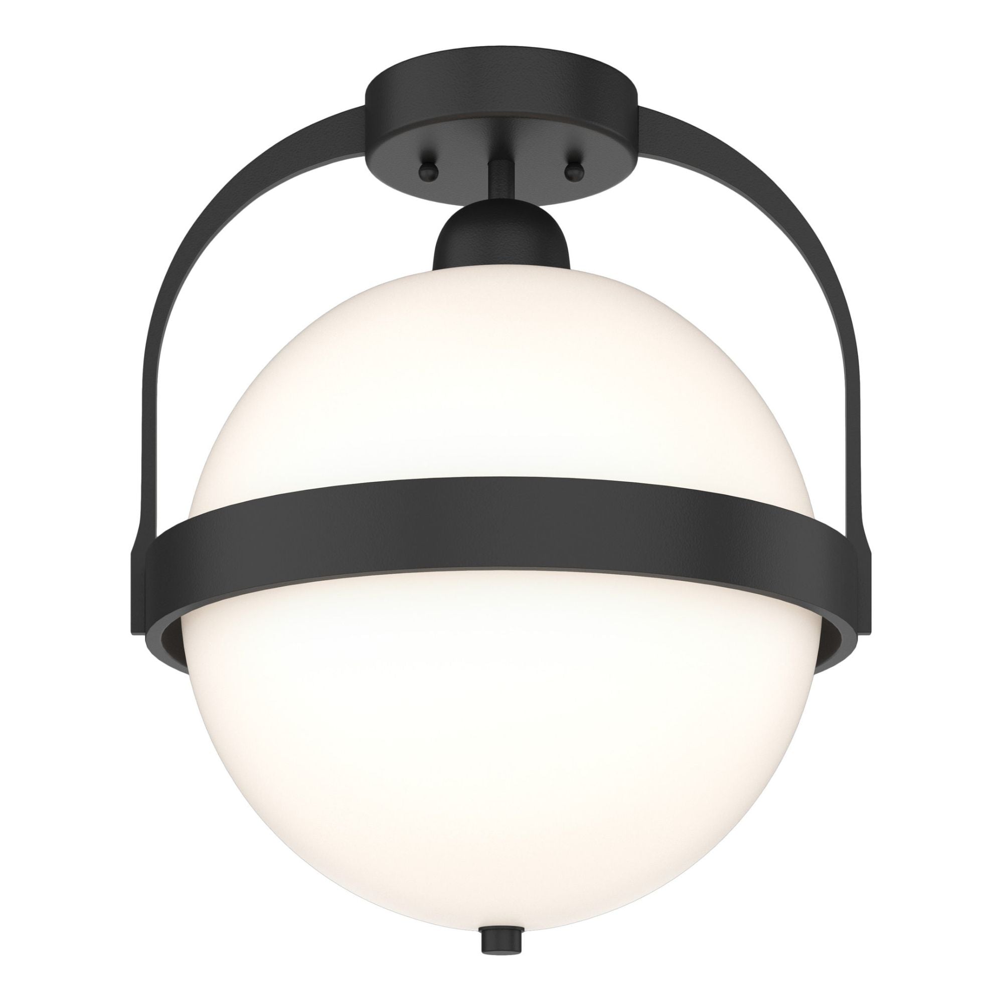 Atlas Semi-Flush 1-Light Opal Glass (GG) in Black