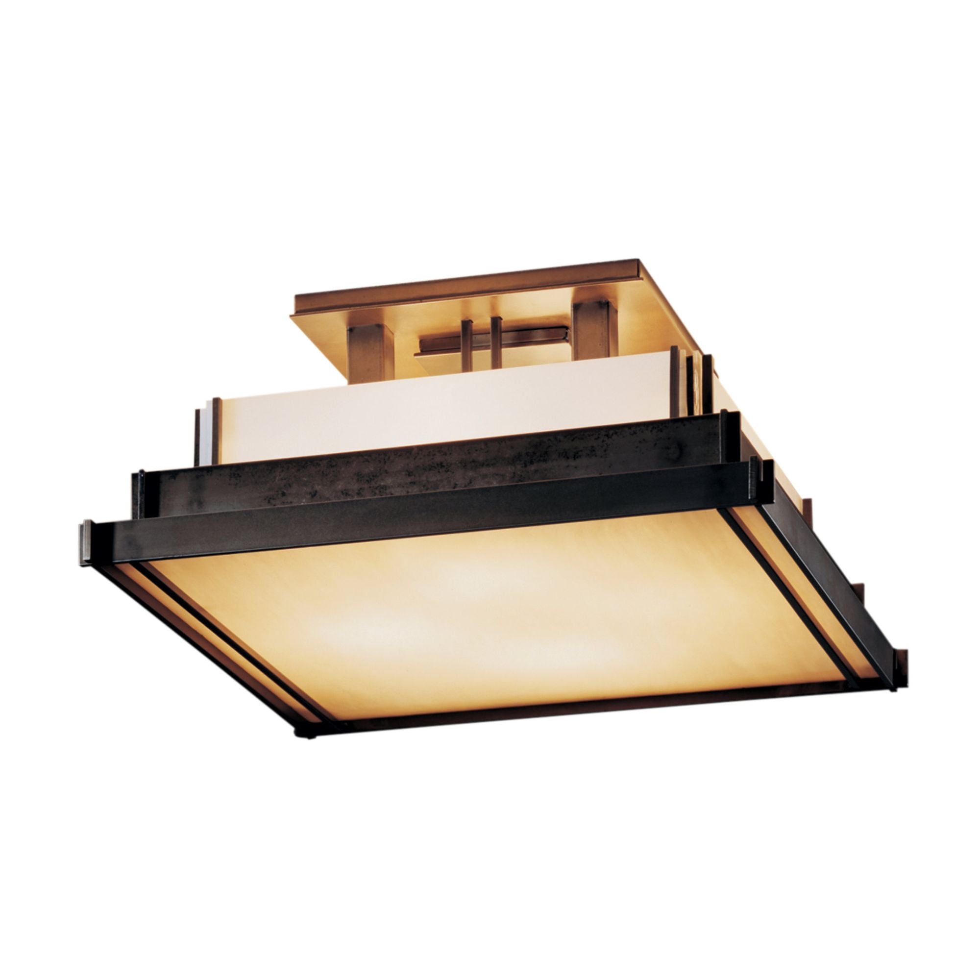 Steppe Small Semi-Flush 4-Light White Art Glass (BB) in Coastal Dark Smoke