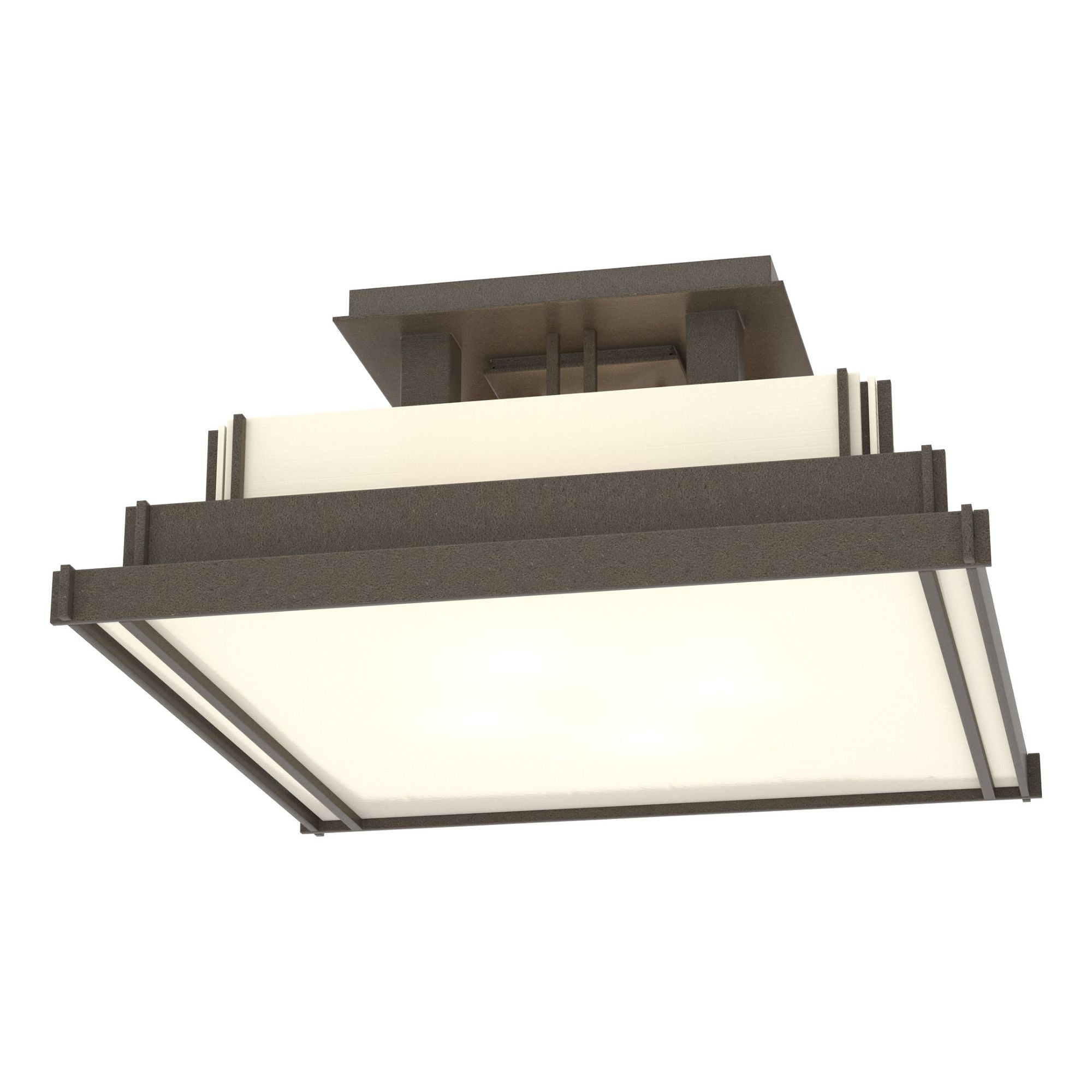 Steppe Small Semi-Flush 4-Light White Art Glass (BB) in Coastal Dark Smoke