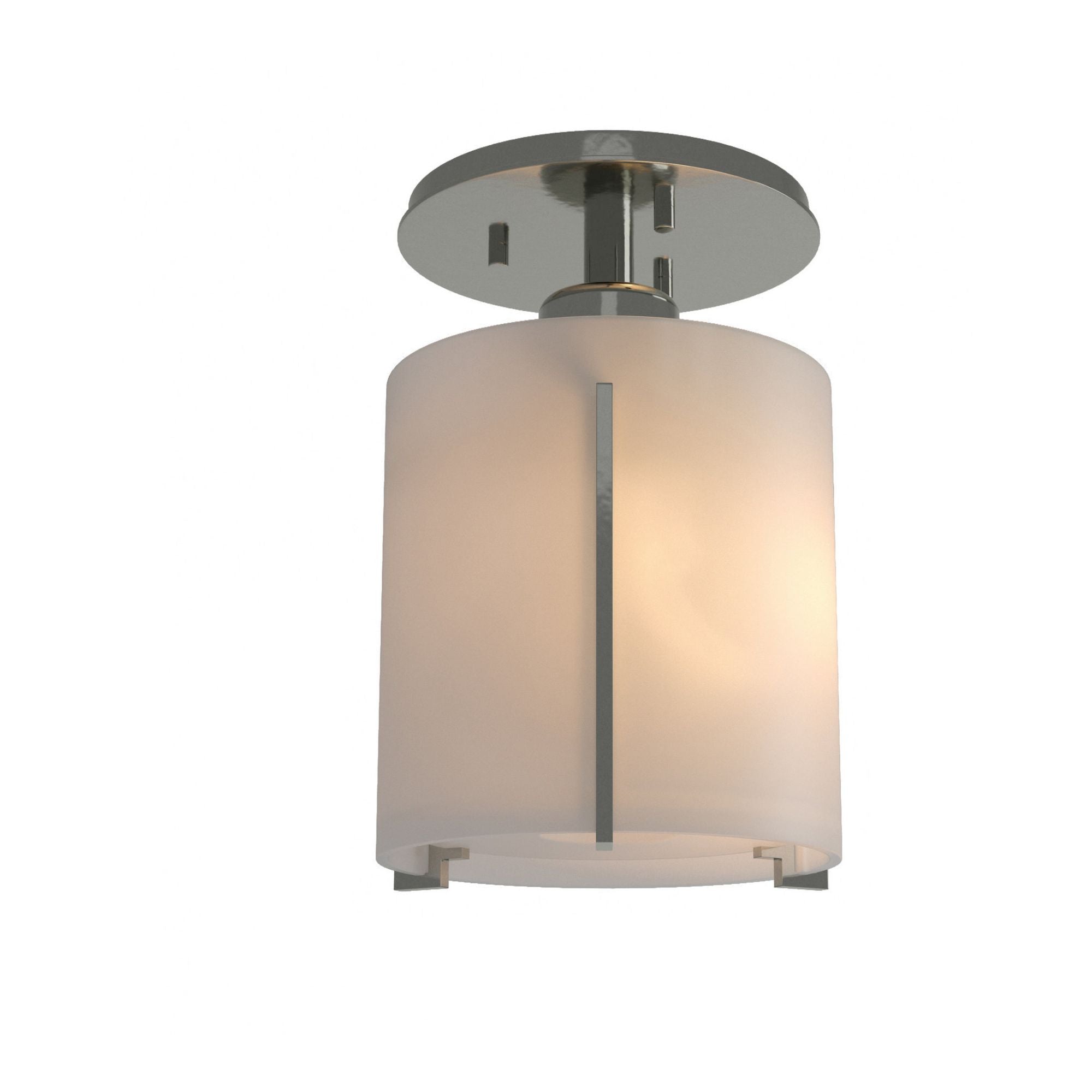 Exos Round Semi-Flush 1-Light Opal Glass (GG) in Sterling