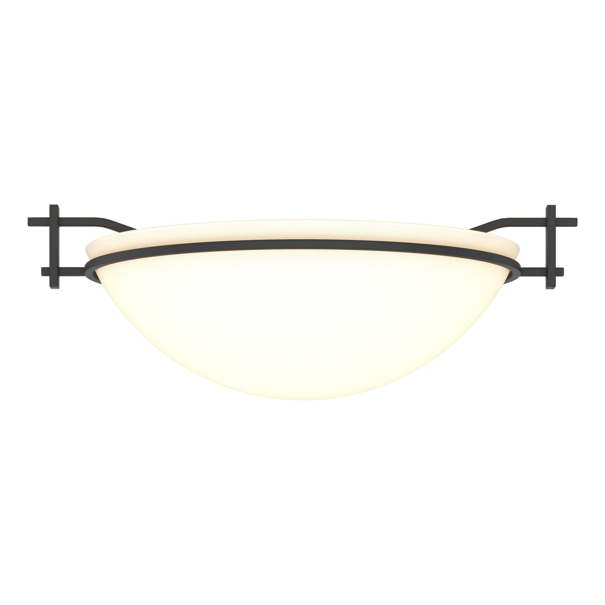 Moonband Semi-Flush 1-Light Opal Glass (GG) in Black