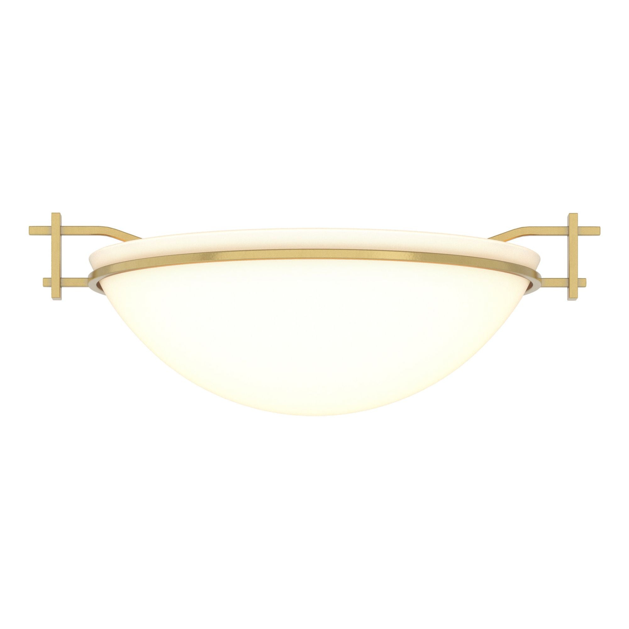 Moonband Semi-Flush 1-Light Opal Glass (GG) in Modern Brass