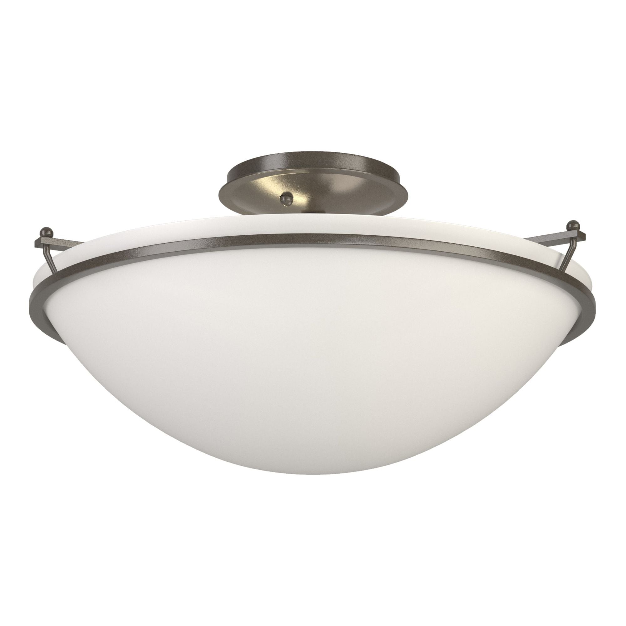 Plain Large Semi-Flush 3-Light Opal Glass (GG) in Dark Smoke